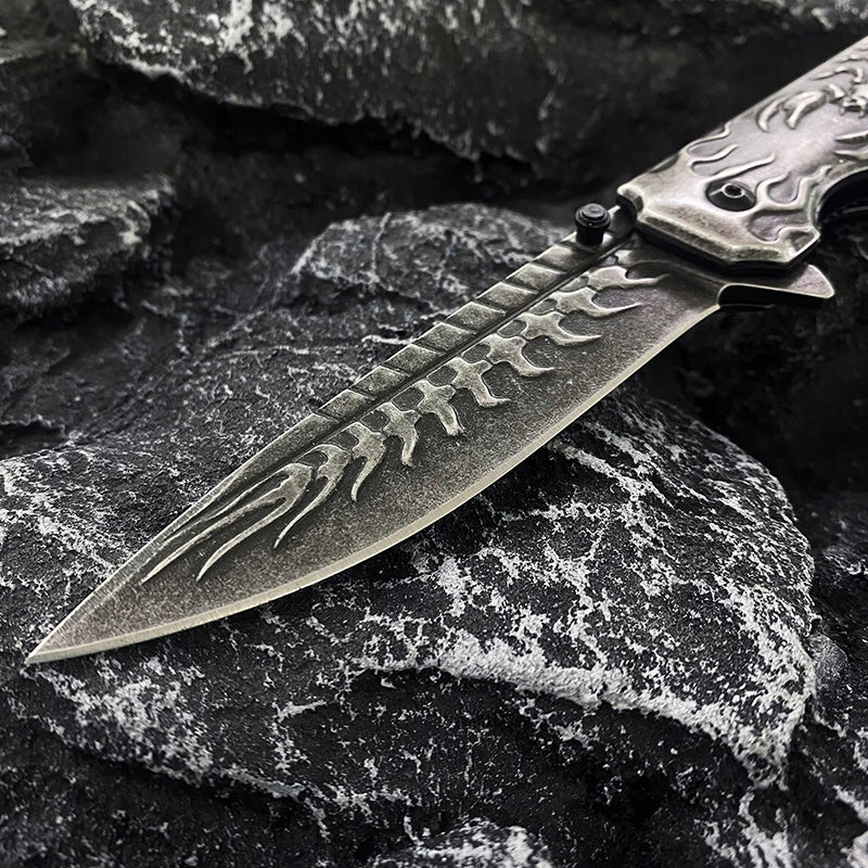 Outdoor folding knife, pocket knife, hiking, camping, gift or collectible. Manufacturer code HSJ-XZ BLUE