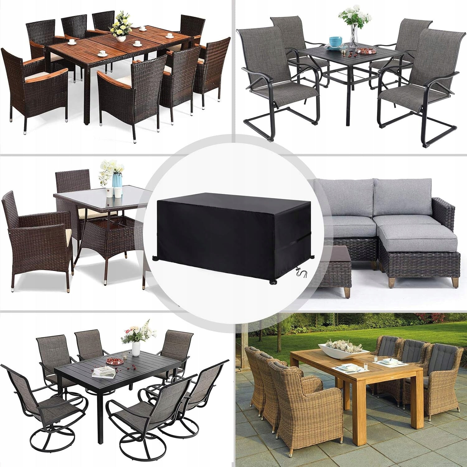 Outdoor furniture cover 185x90x74 cm Oxford 420D waterproof Packaging status original