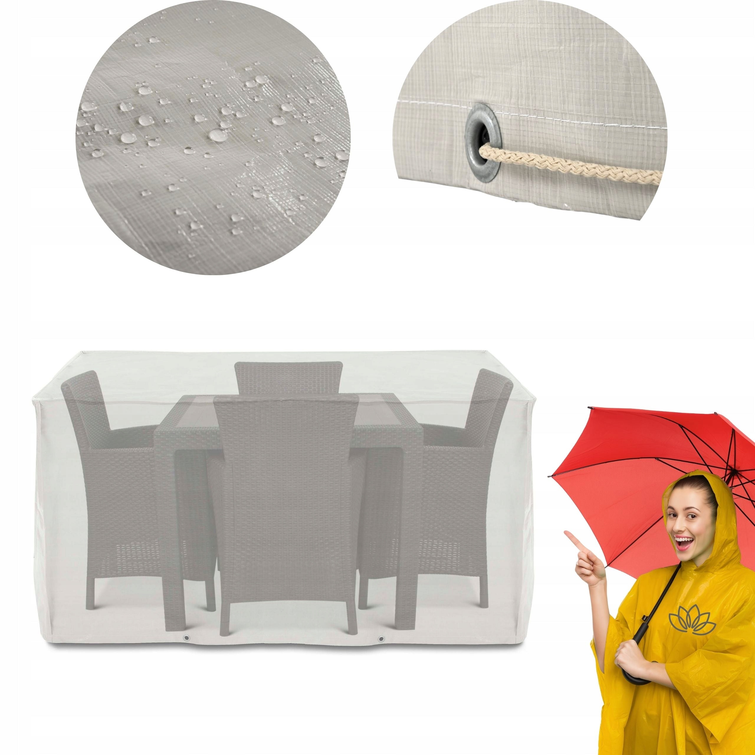 Outdoor furniture cover waterproof PALERMO 150x150x90 Tarpaulin for winter