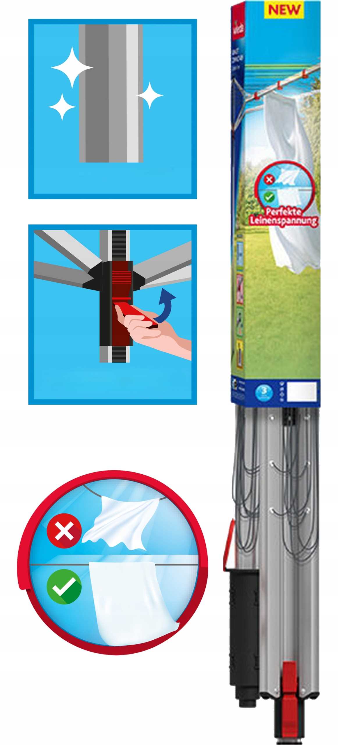 Outdoor garden dryer Vileda Sun Lift Compact 40 Packaging status original