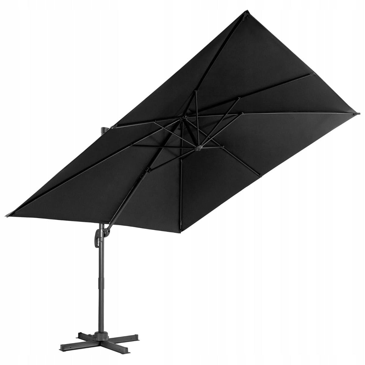 Outdoor garden umbrella with boom Costway black 300 x 273 cm