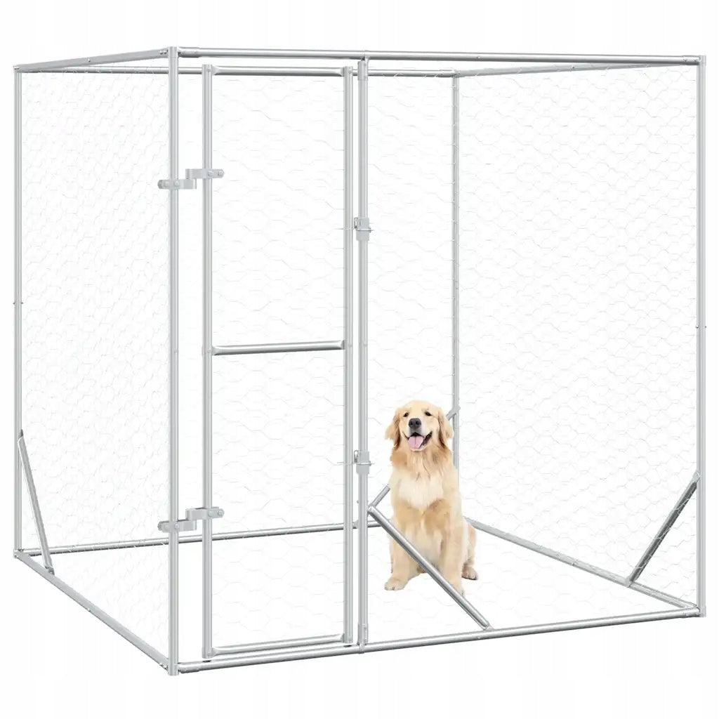 Outdoor playpen for dog, 2x2x2 m, galvanized steel Brand VidaXL