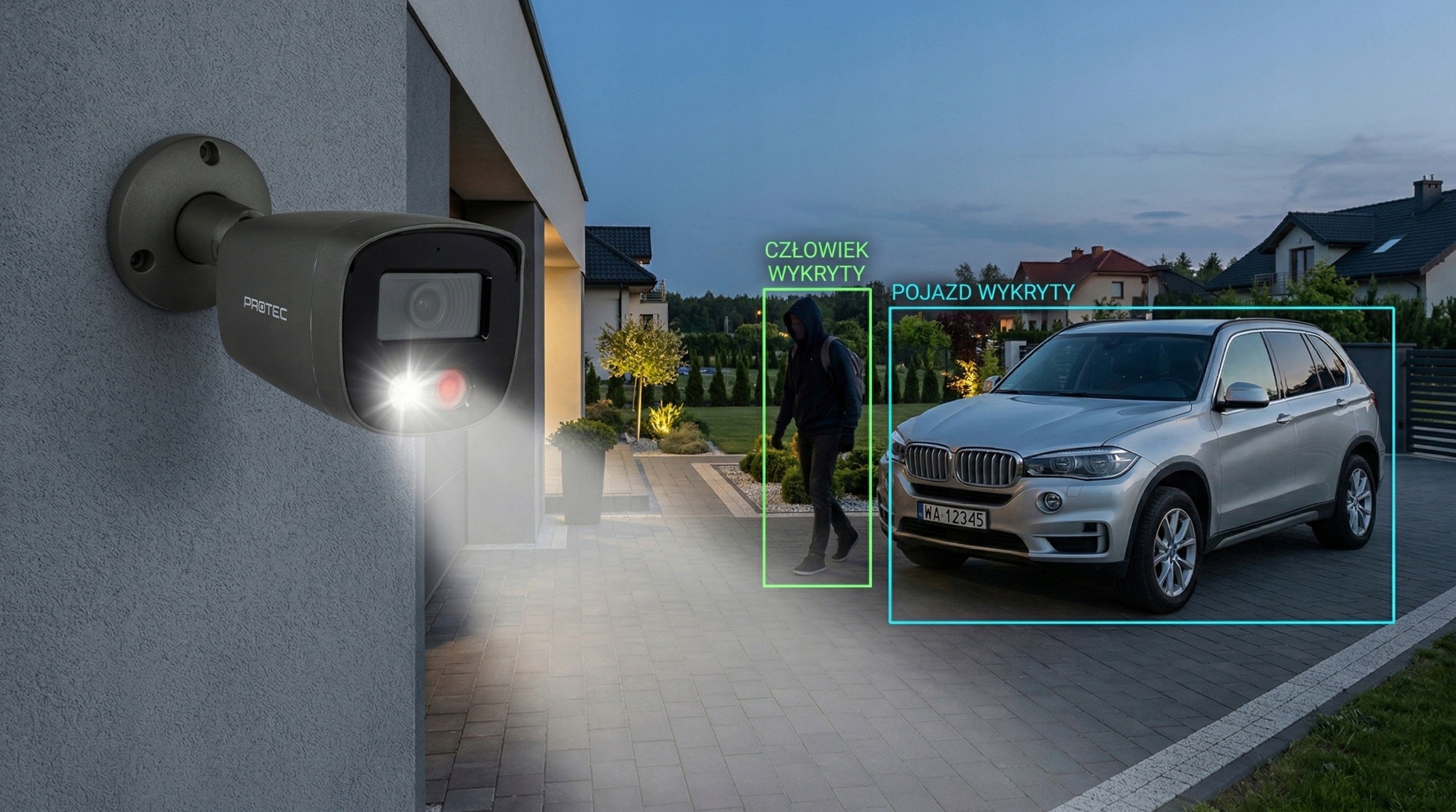 Outdoor surveillance camera PR-IPT1800GLE PoE light white microphone Manufacturer code kamera monitoringu IP PR-IPT1800GLE