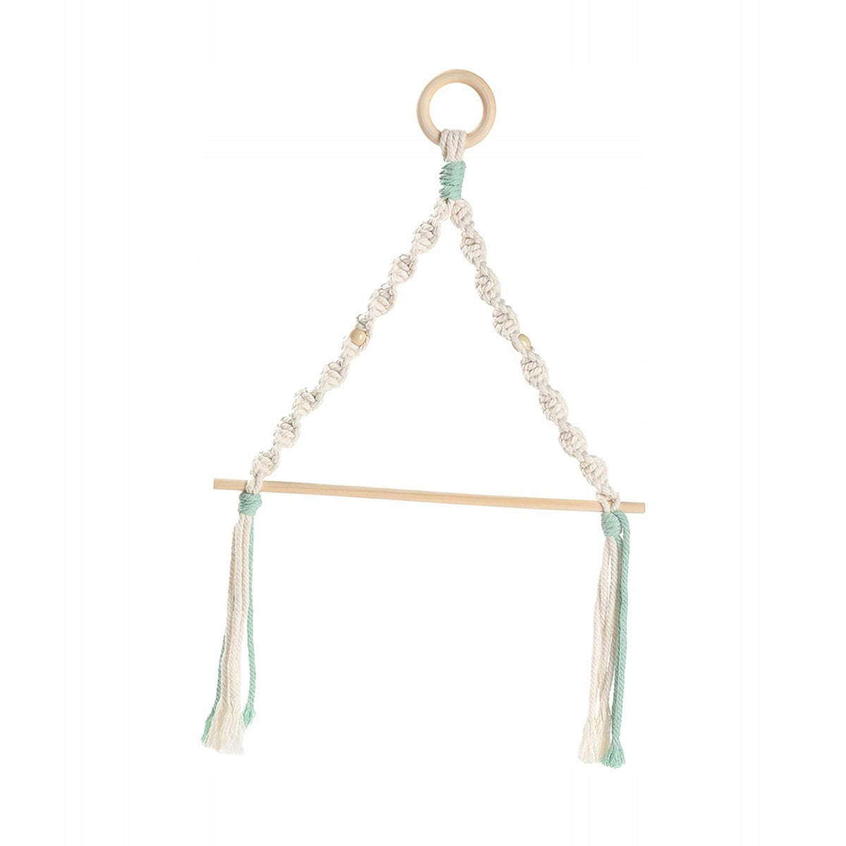 Outdoors Hanging Roll Holder Camping Storage Rack Wooden Stick Green