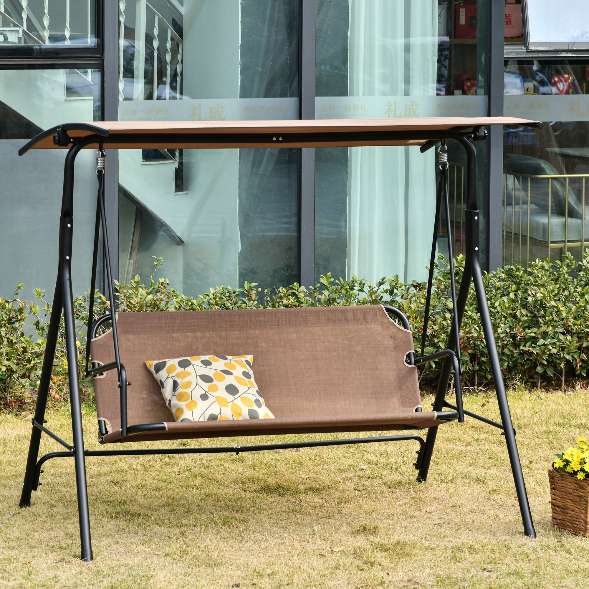 Outsunny 2-seat swing with visor, 172x110x155 cm Manufacturer code 84A-181BN