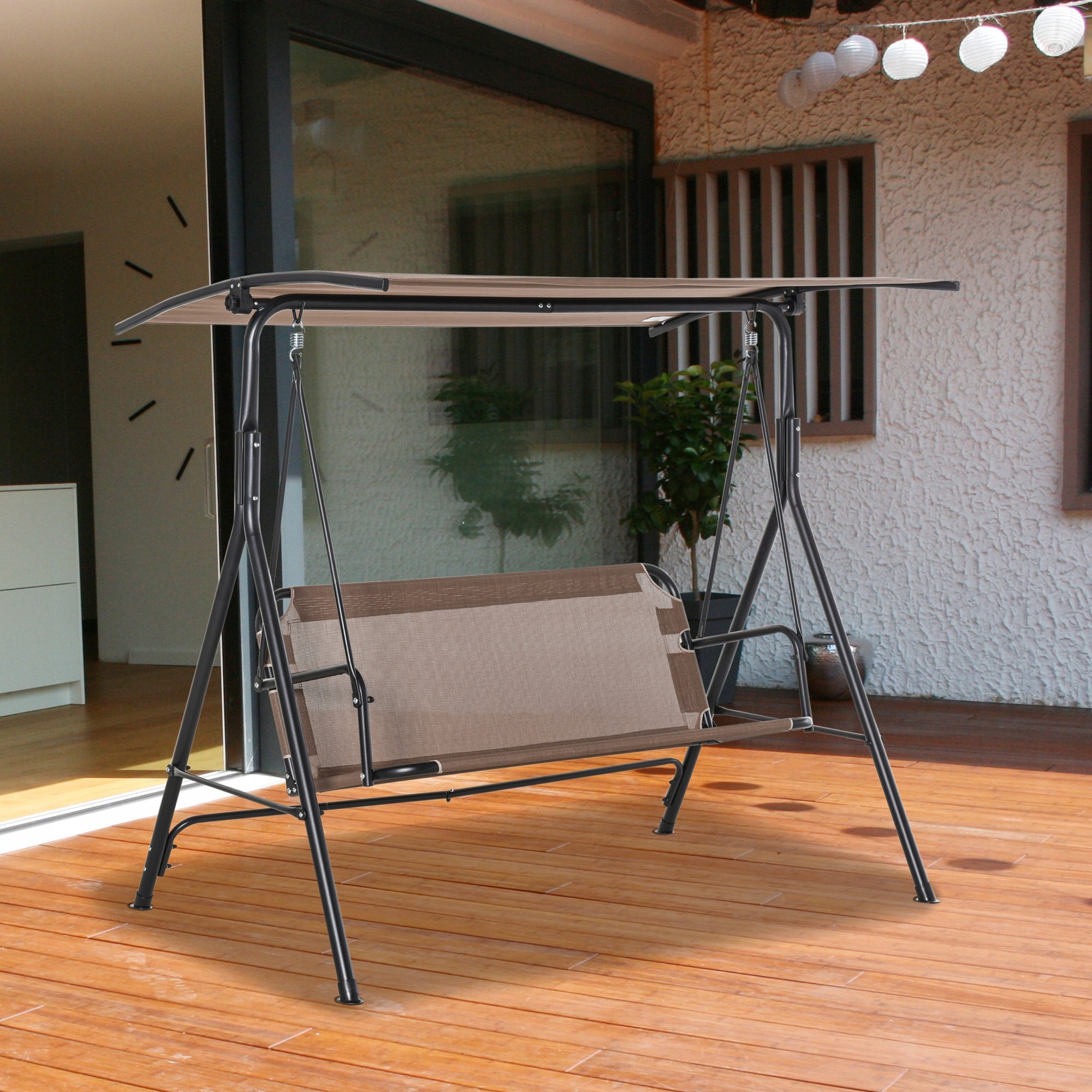 Outsunny 2-seat swing with visor, 172x110x155 cm Seat width 44 cm