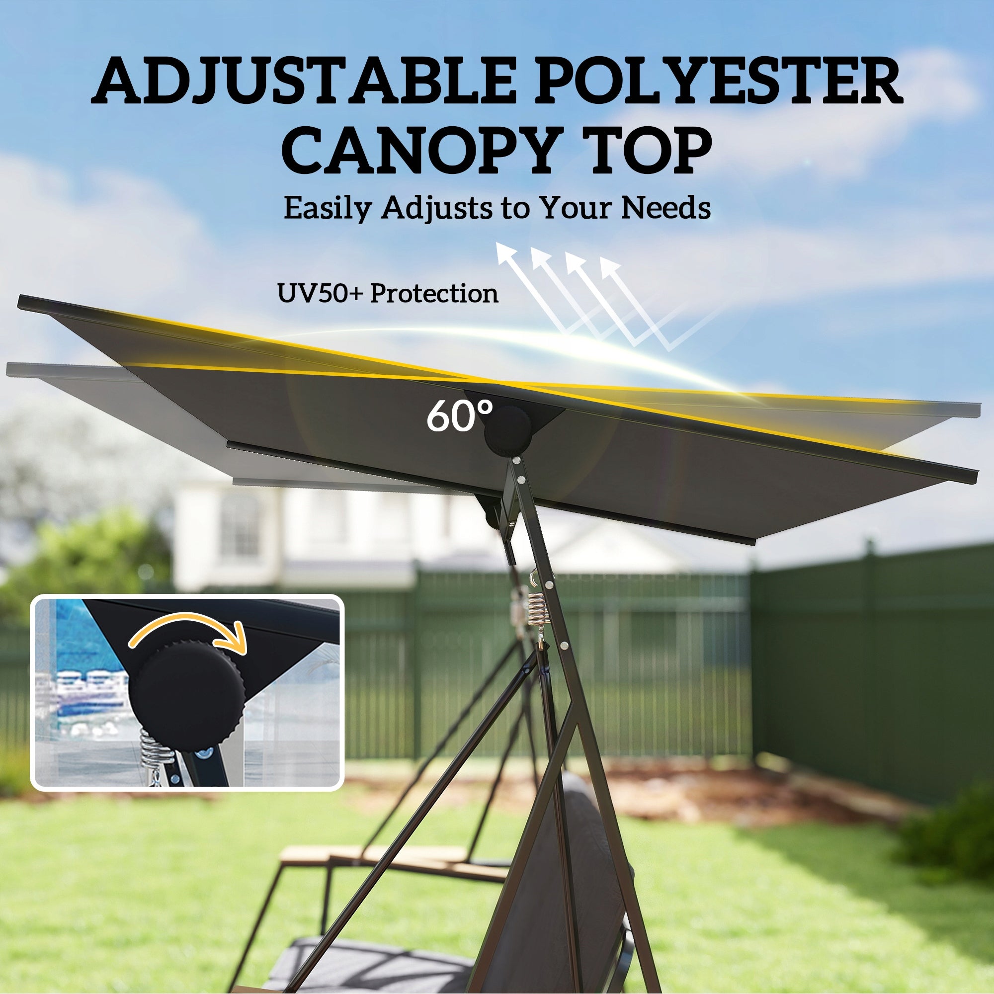 Outsunny 3-seater garden swing, 222 x 131 x 175 cm, grey Material of manufacture metal
