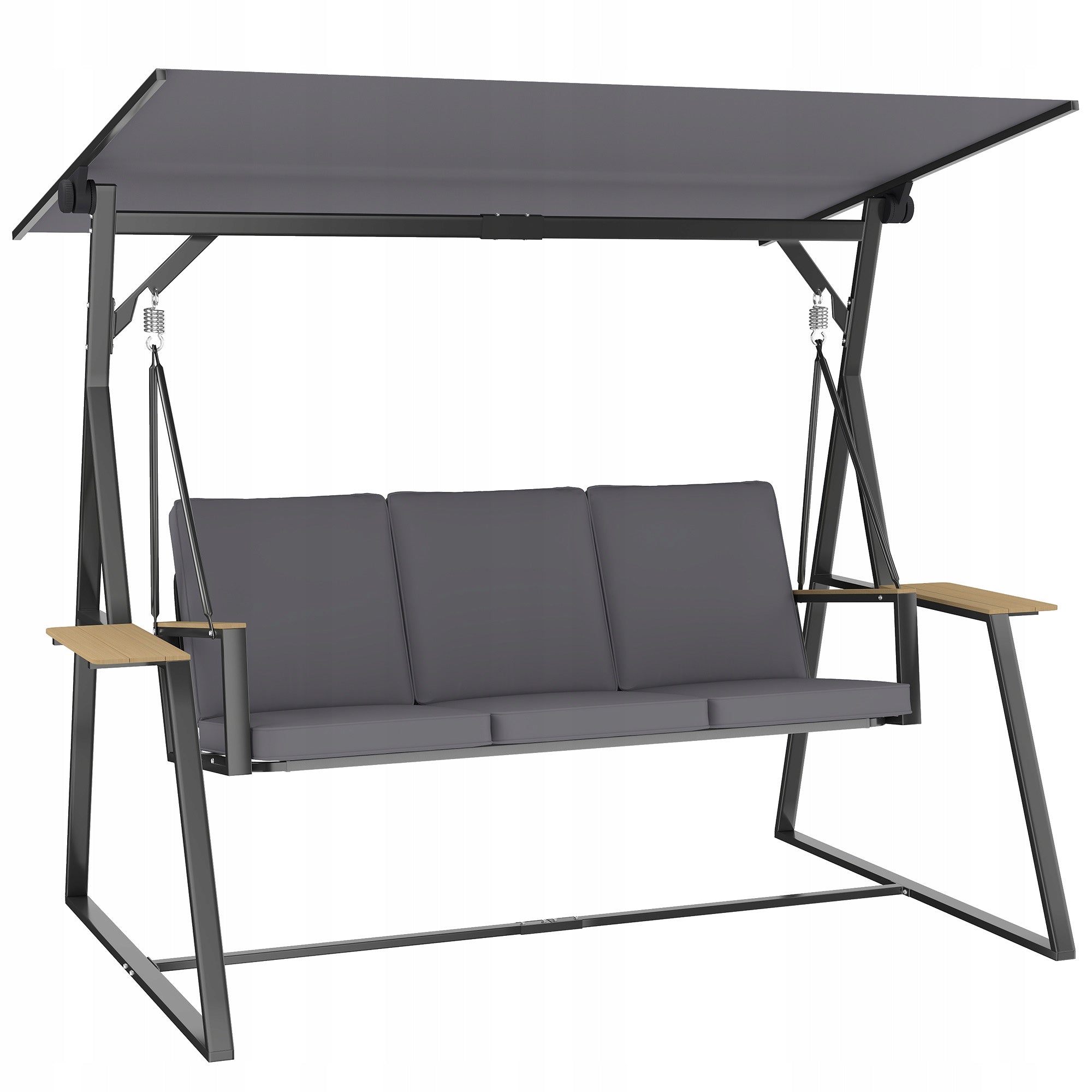 Outsunny 3-seater garden swing, 222 x 131 x 175 cm, grey