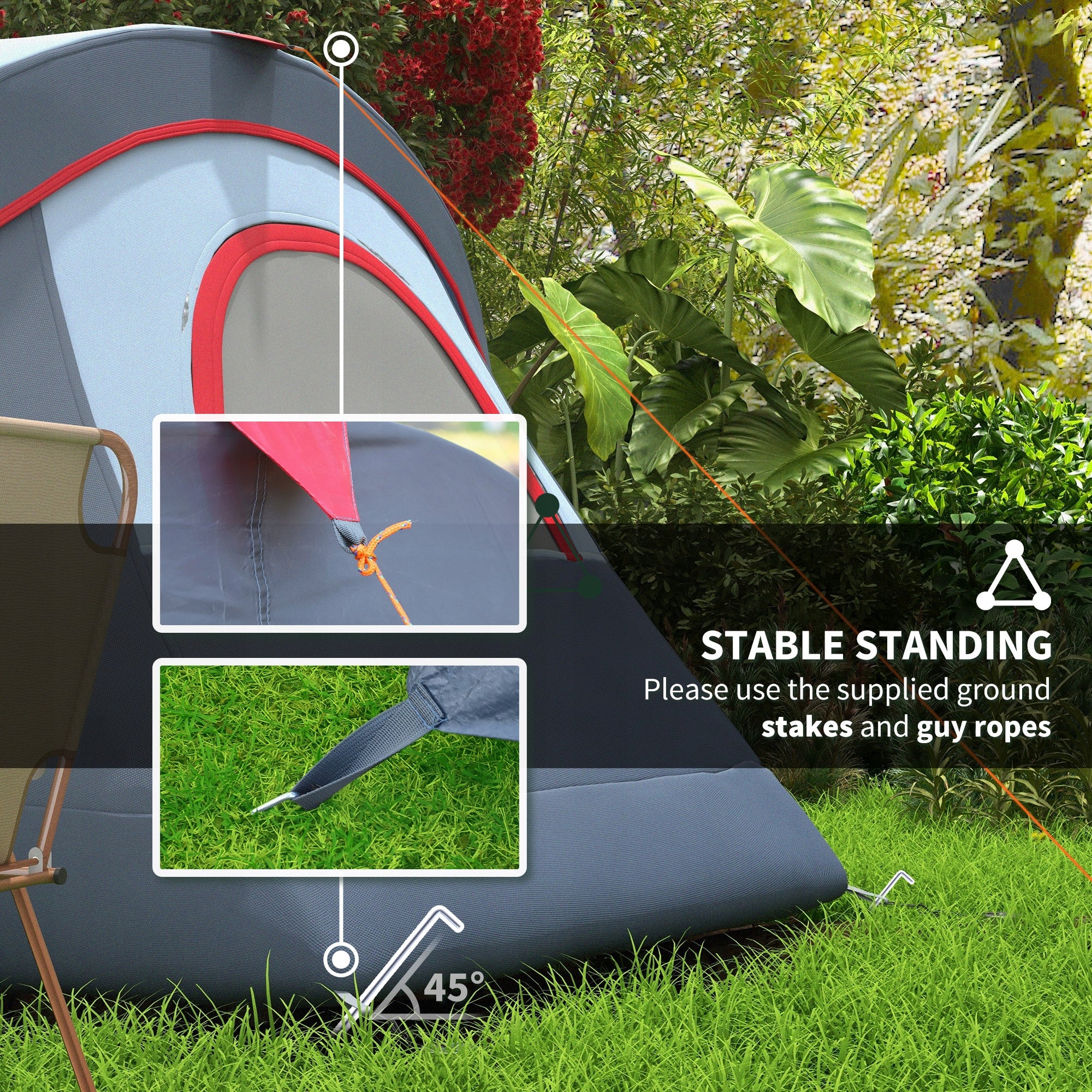 Outsunny Camping tent 5-6 people, tunnel, polyester, waterproof Type double layer (with flysheet)