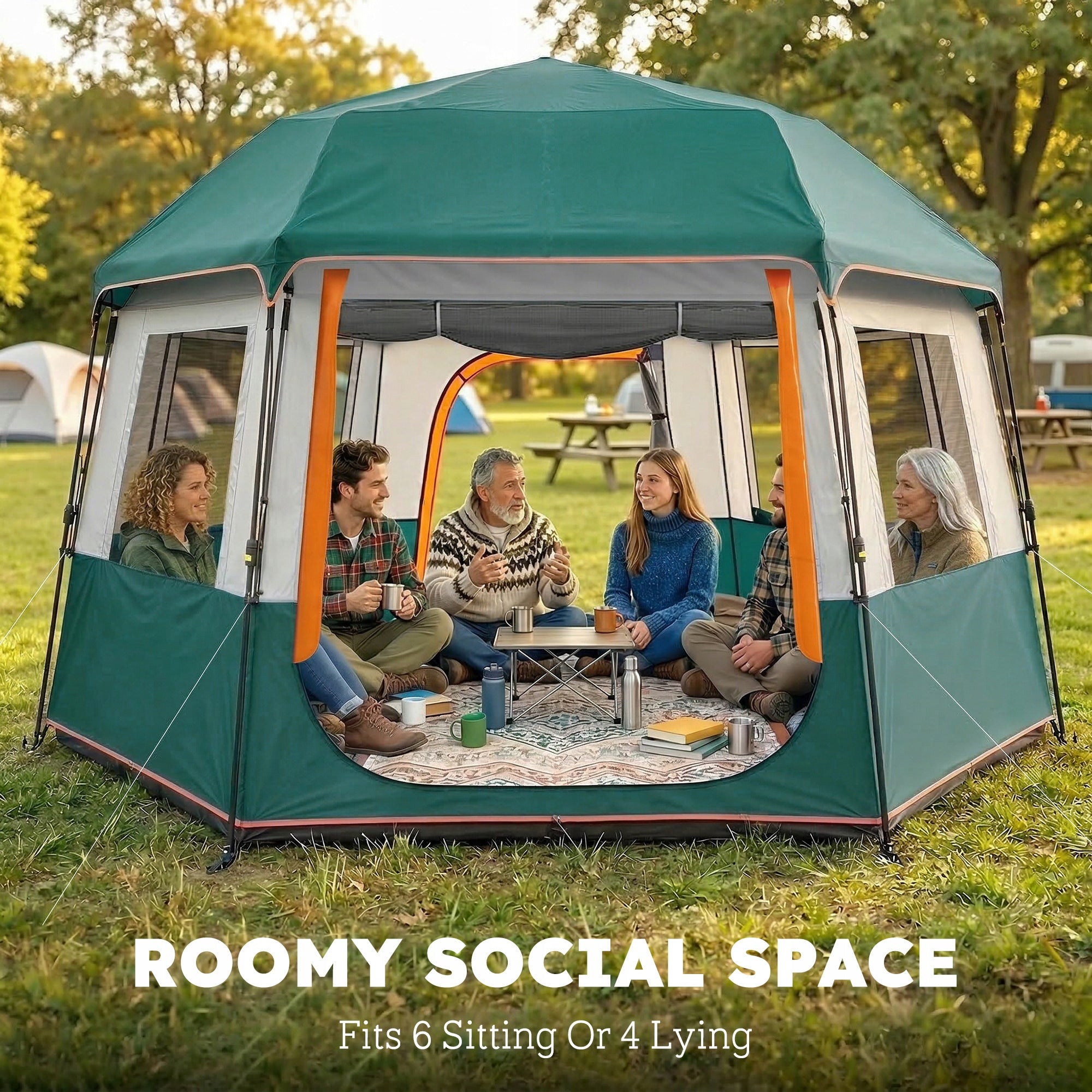 Outsunny Camping tent for 4-6 people stable 3000 mm waterproof Manufacturer code A20-574V00GN