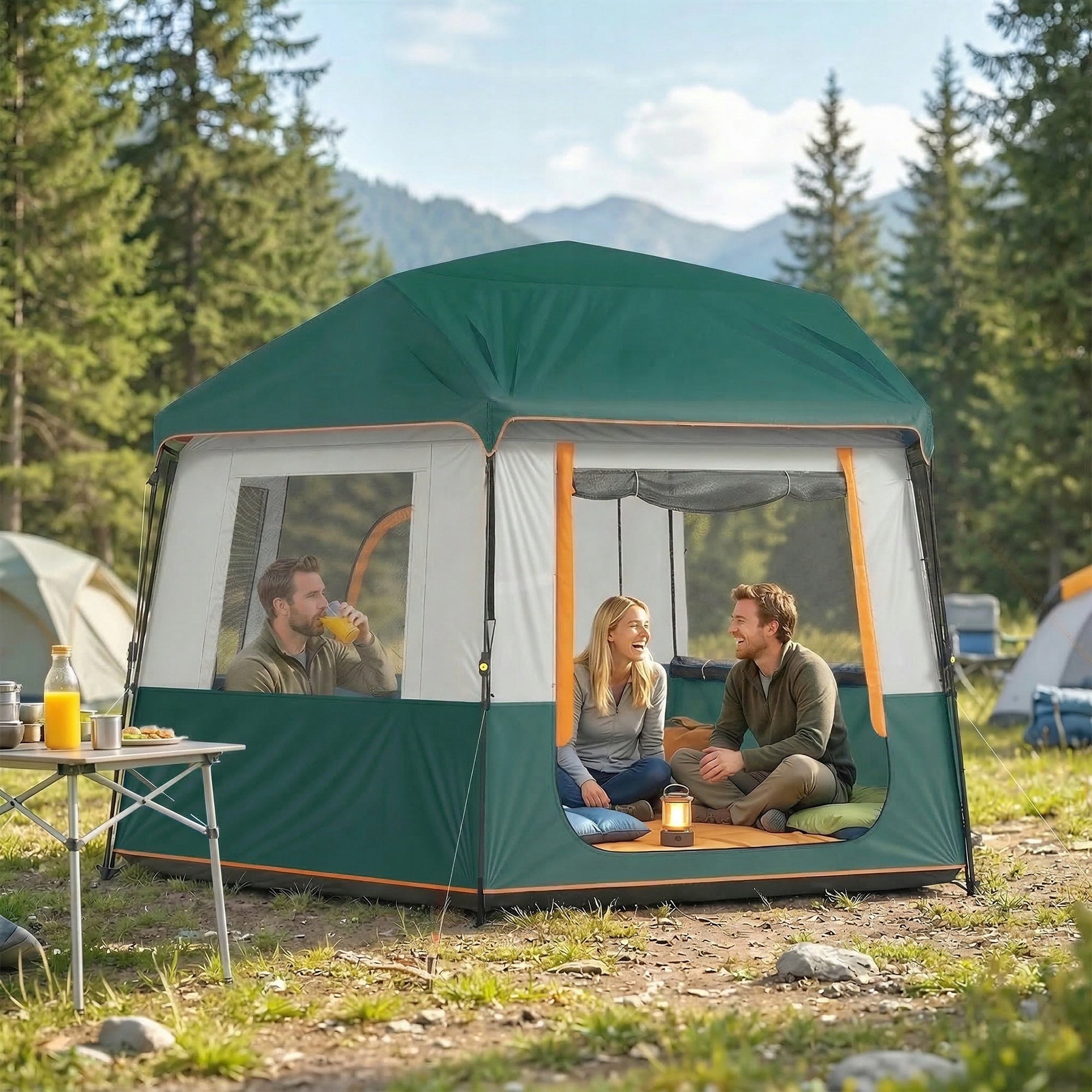 Outsunny Camping tent for 4-6 people stable 3000 mm waterproof Packaging status original
