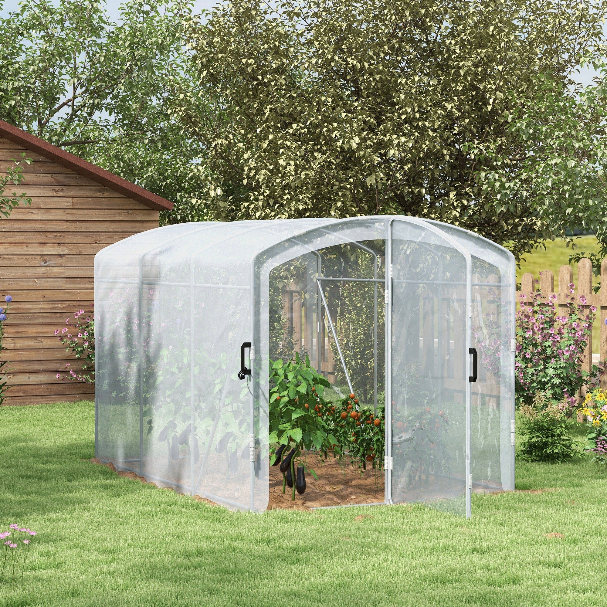 Outsunny Foil greenhouse 3x2x1,95 m, windproof, for tomatoes Packaging status original