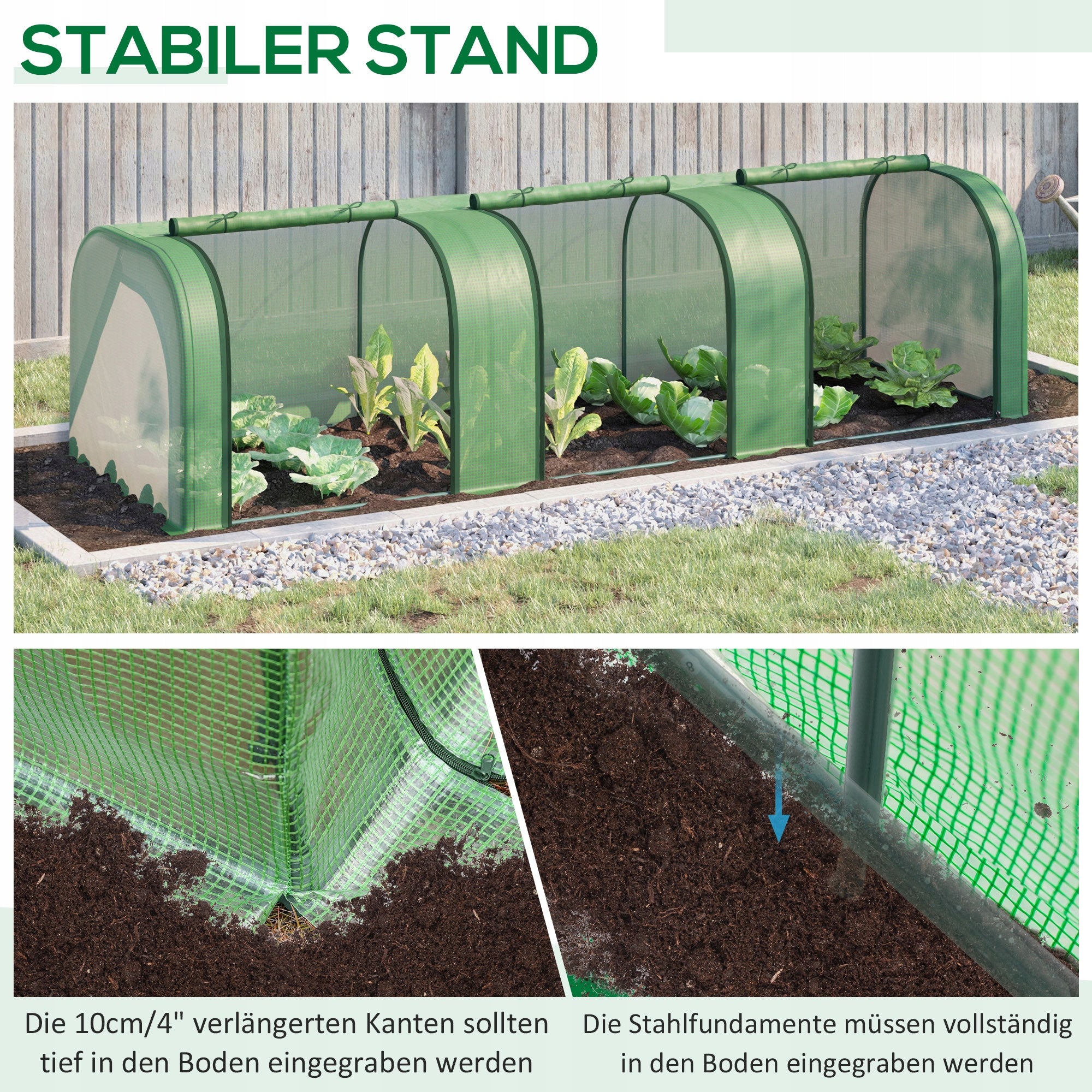 Outsunny Foil greenhouse Outsunny with door growing plants green Manufacturer Outsunny