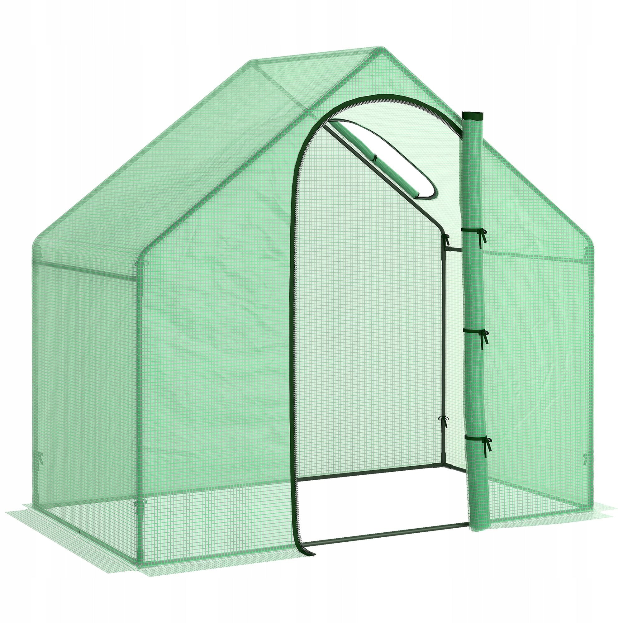 Outsunny Foil greenhouse for tomatoes, window, green PE, 180x100x168cm