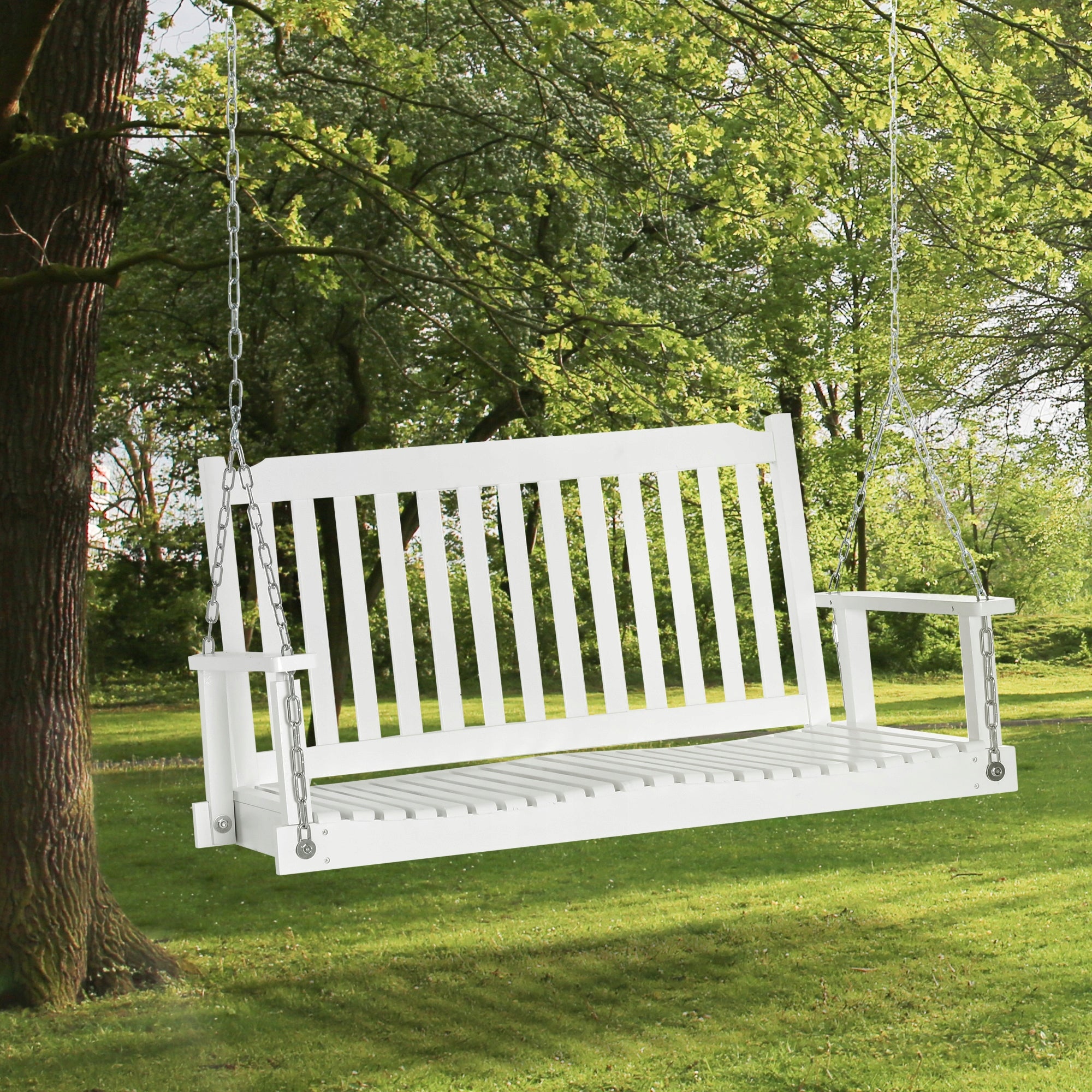 Outsunny Garden Swing 2-Person Rocking Bench Hanging 117x69x60cm white Packaging status original