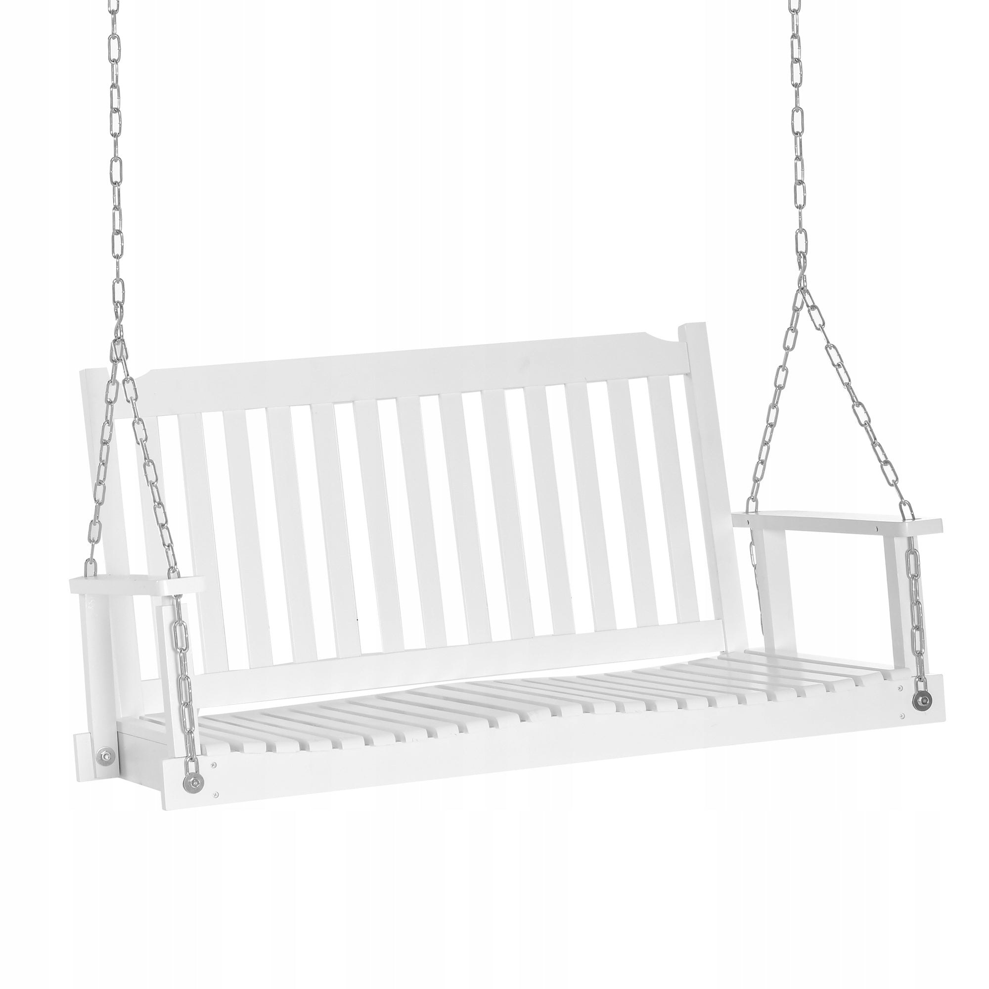 Outsunny Garden Swing 2-Person Rocking Bench Hanging 117x69x60cm white