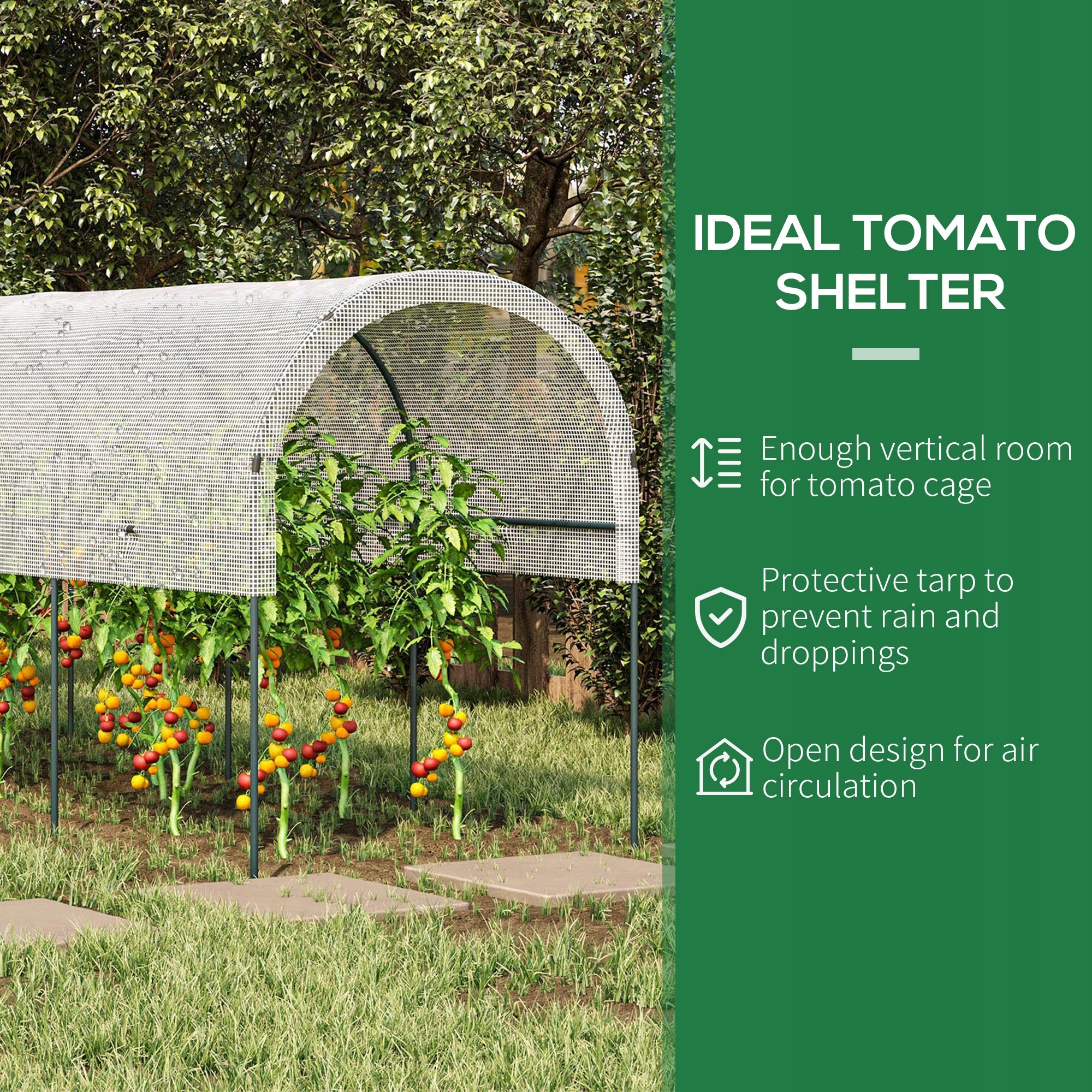 Outsunny Greenhouse for tomatoes, foil tunnel, steel, PE, 4x1,2x1,7m Manufacturer Outsunny