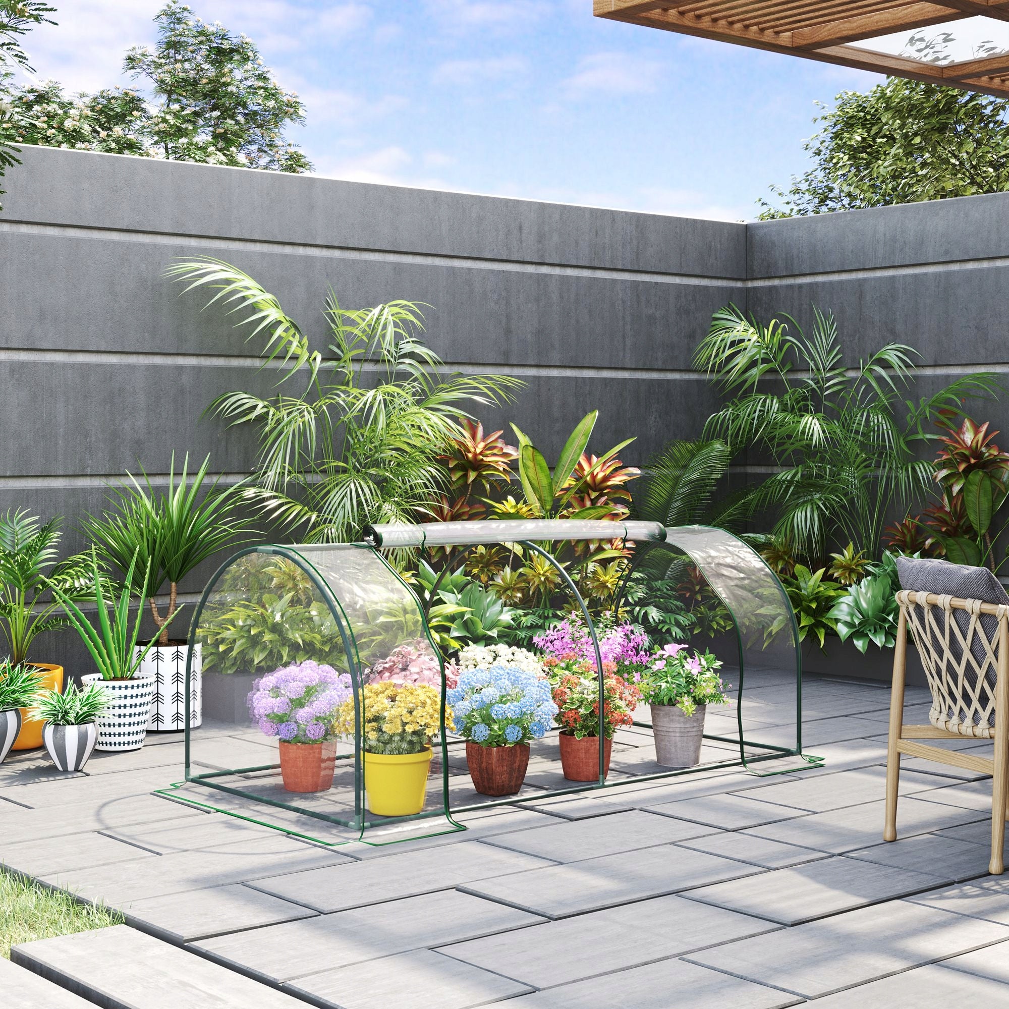Outsunny Greenhouse with doors, foil tunnel for plants, plastic Manufacturer Outsunny