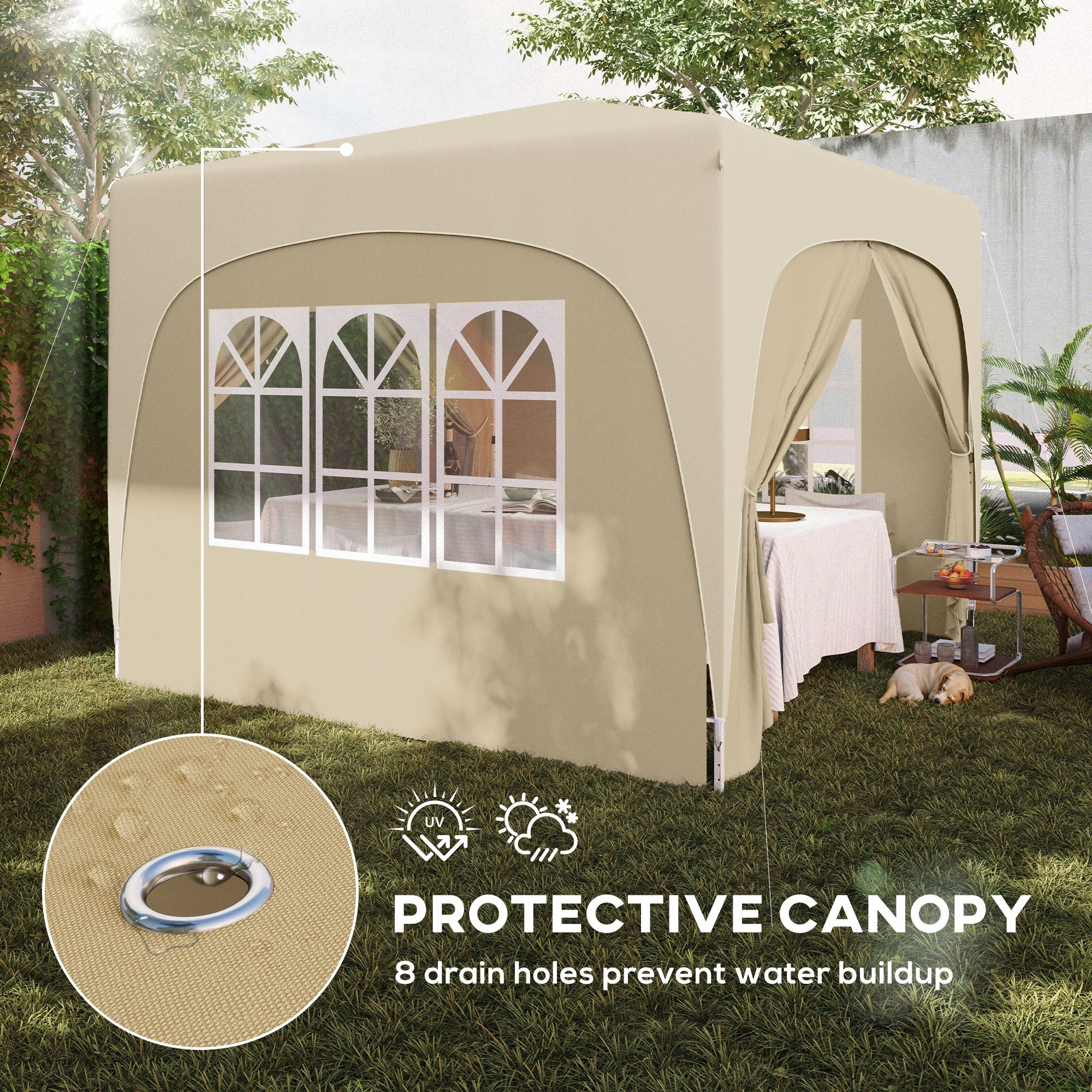Outsunny Pavilion 3x3m, waterproof, stable, winter, foldable Sheathing type other type