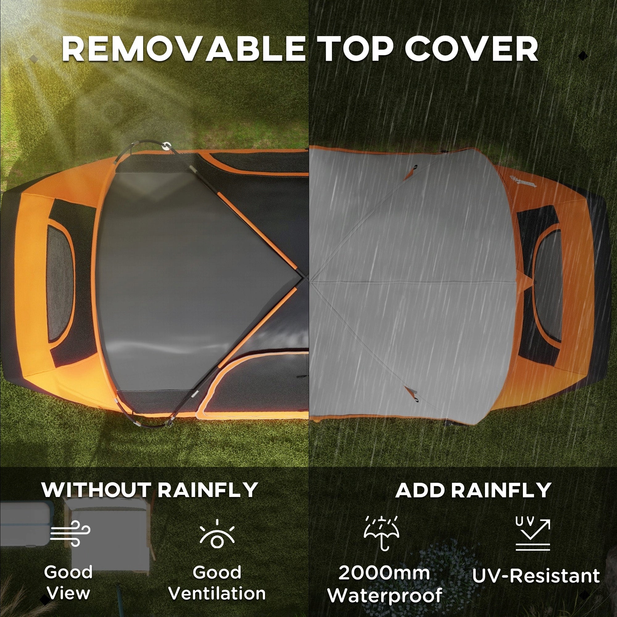 Outsunny Tunnel tent for 8 people, with hooks for light, net Brand Outsunny