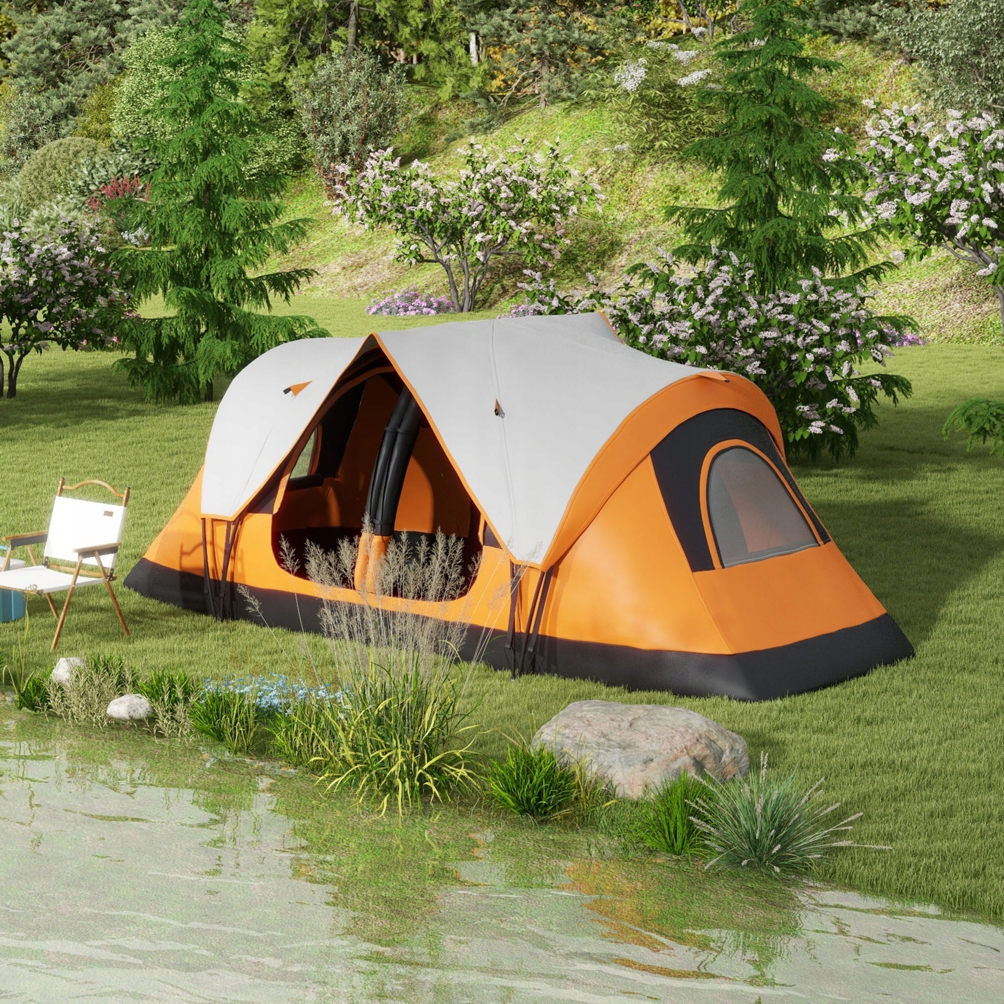Outsunny Tunnel tent for 8 people, with hooks for light, net Manufacturer code Outsunny