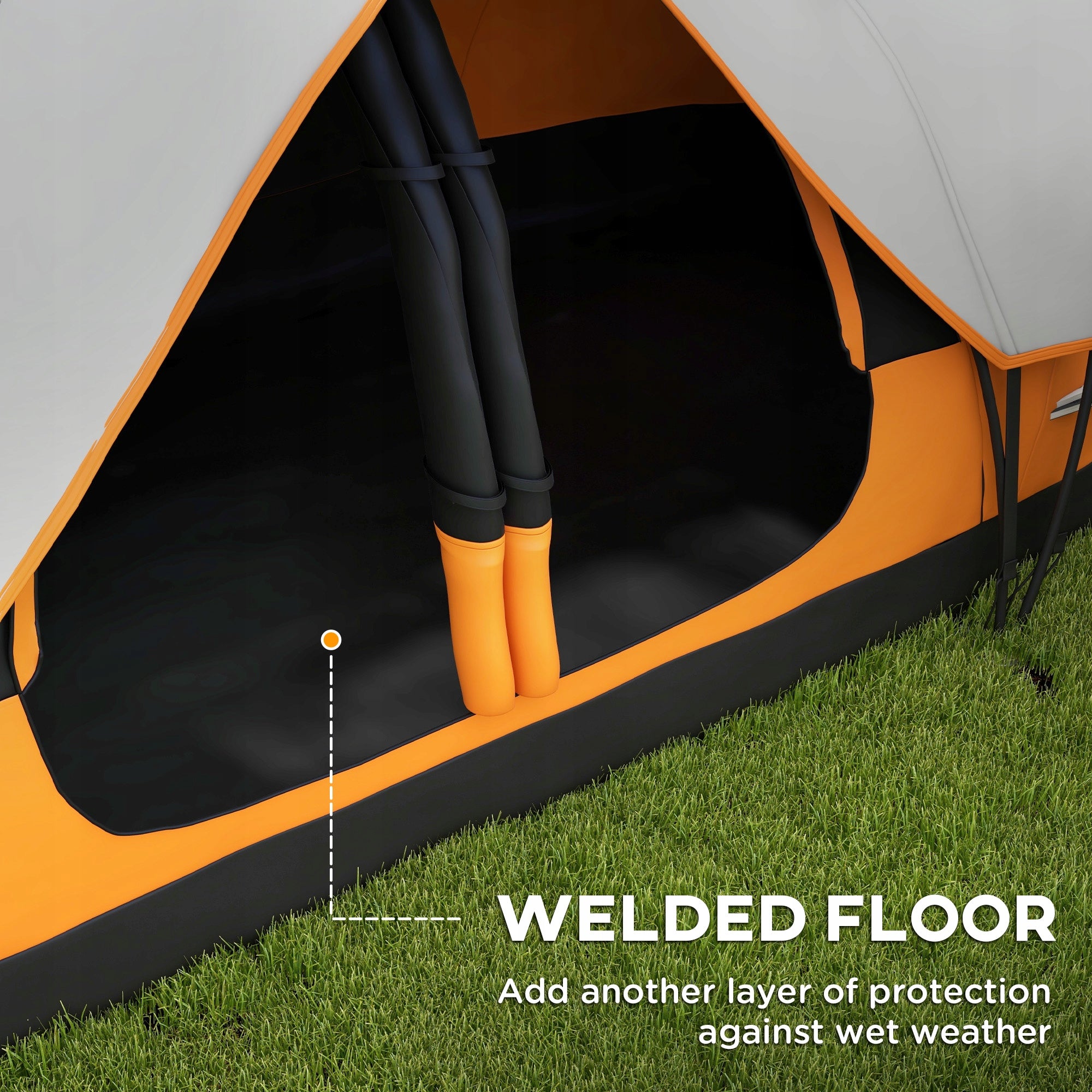 Outsunny Tunnel tent for 8 people, with hooks for light, net Waterproofness 2000 mm