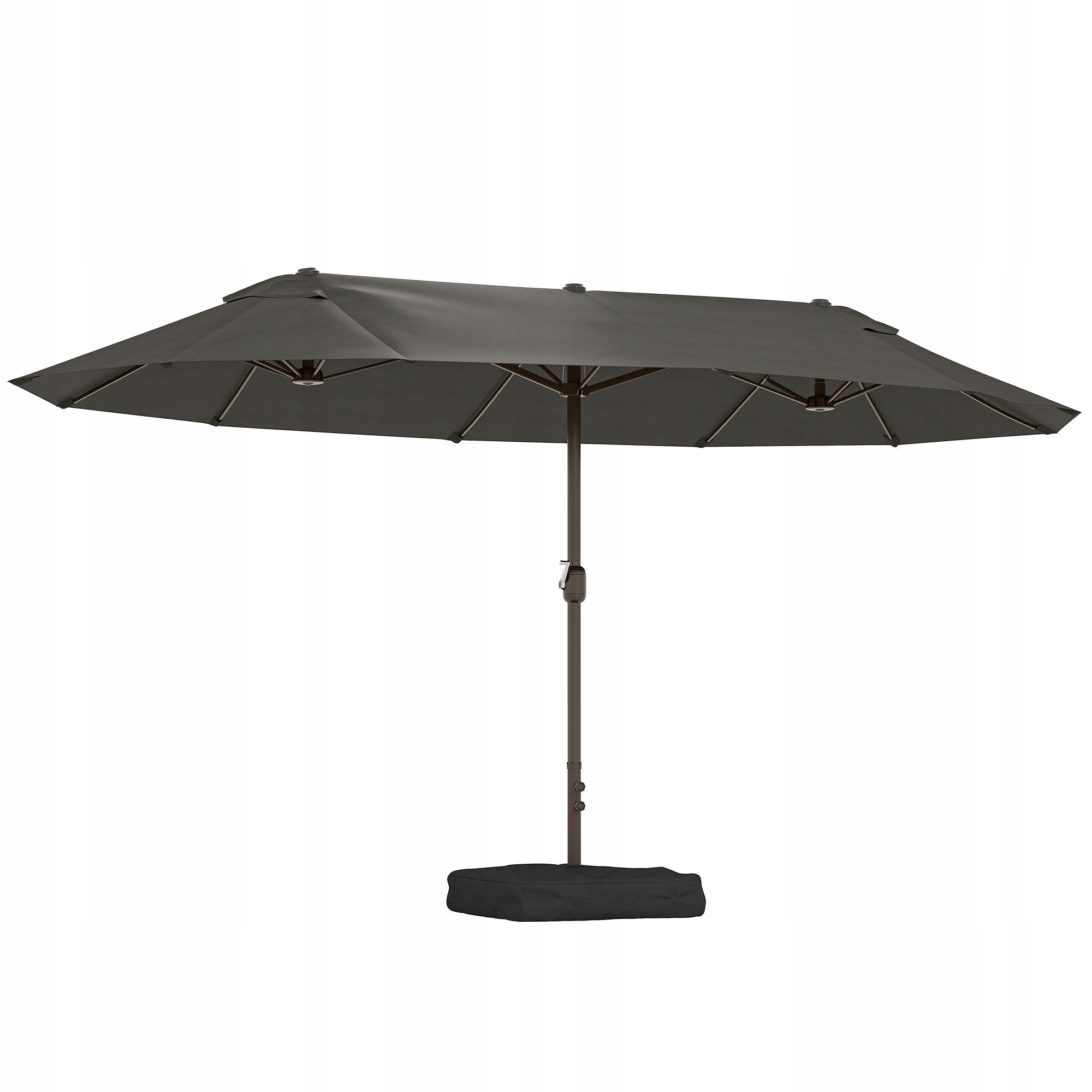Outsunny Umbrella with stand and double umbrella 4,6 x 2,7 m dark grey
