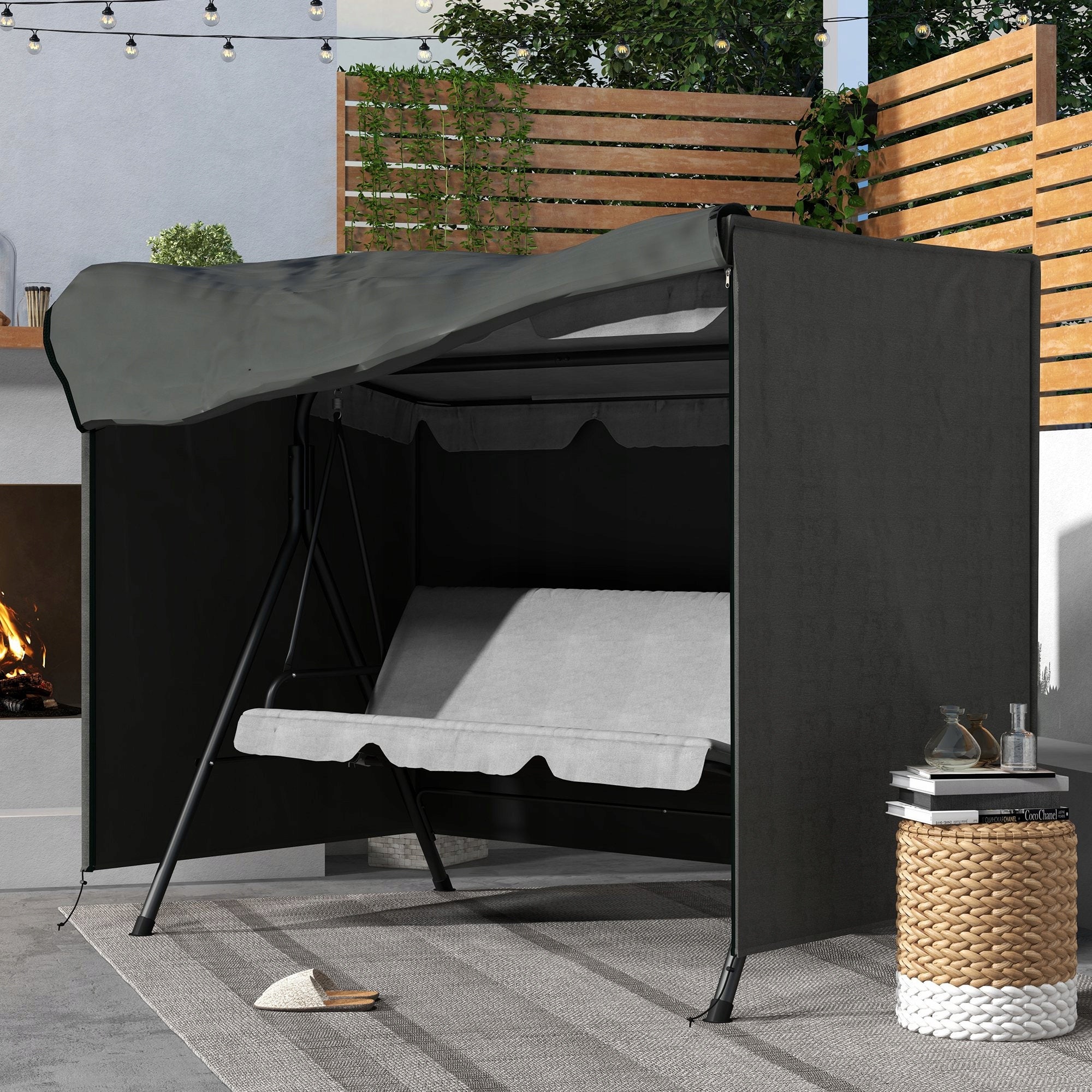 Outsunny Waterproof Garden Swing Cover, Grey Manufacturer Outsunny