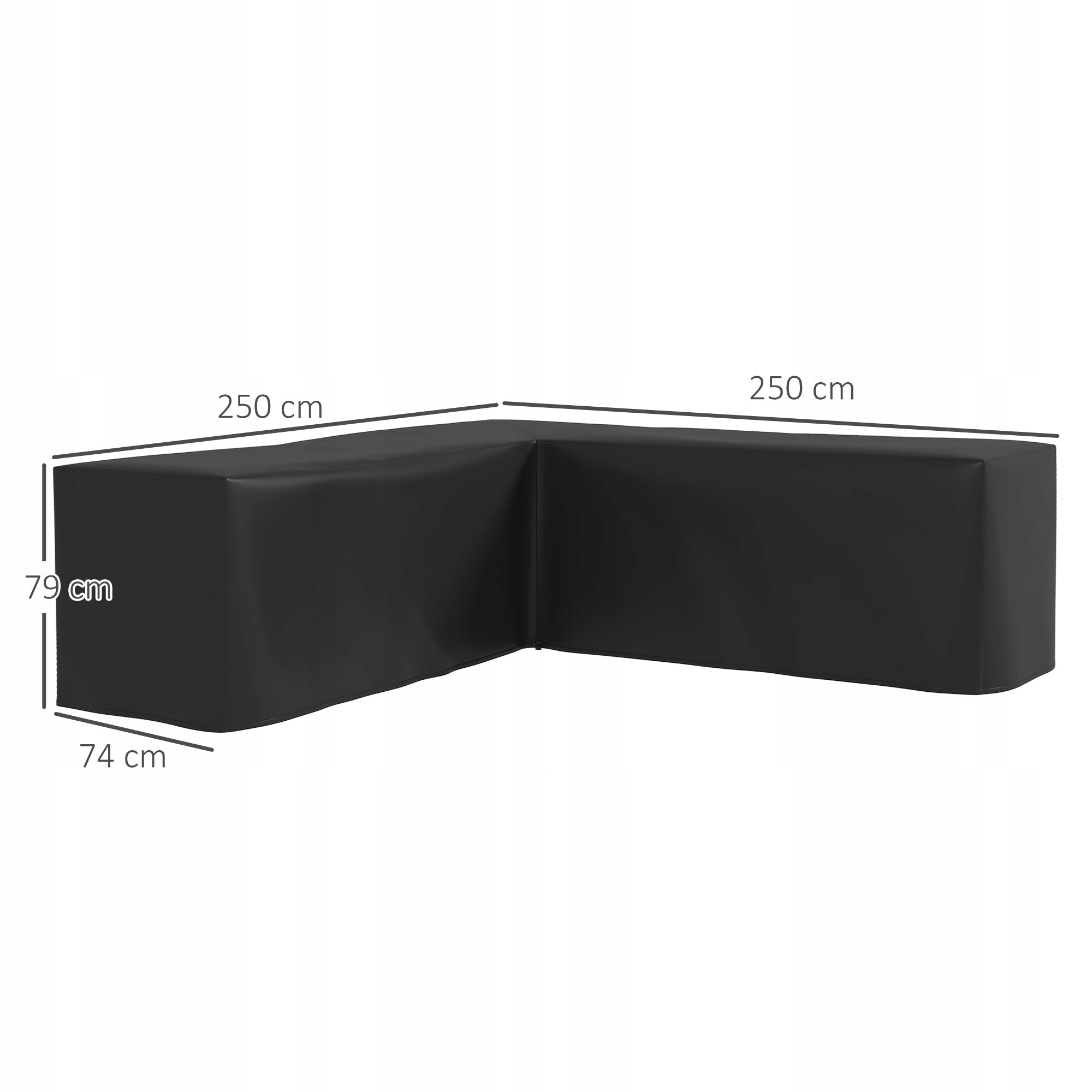 Outsunny outdoor furniture cover L-shaped waterproof, 250x250x79 cm Product width 250 cm