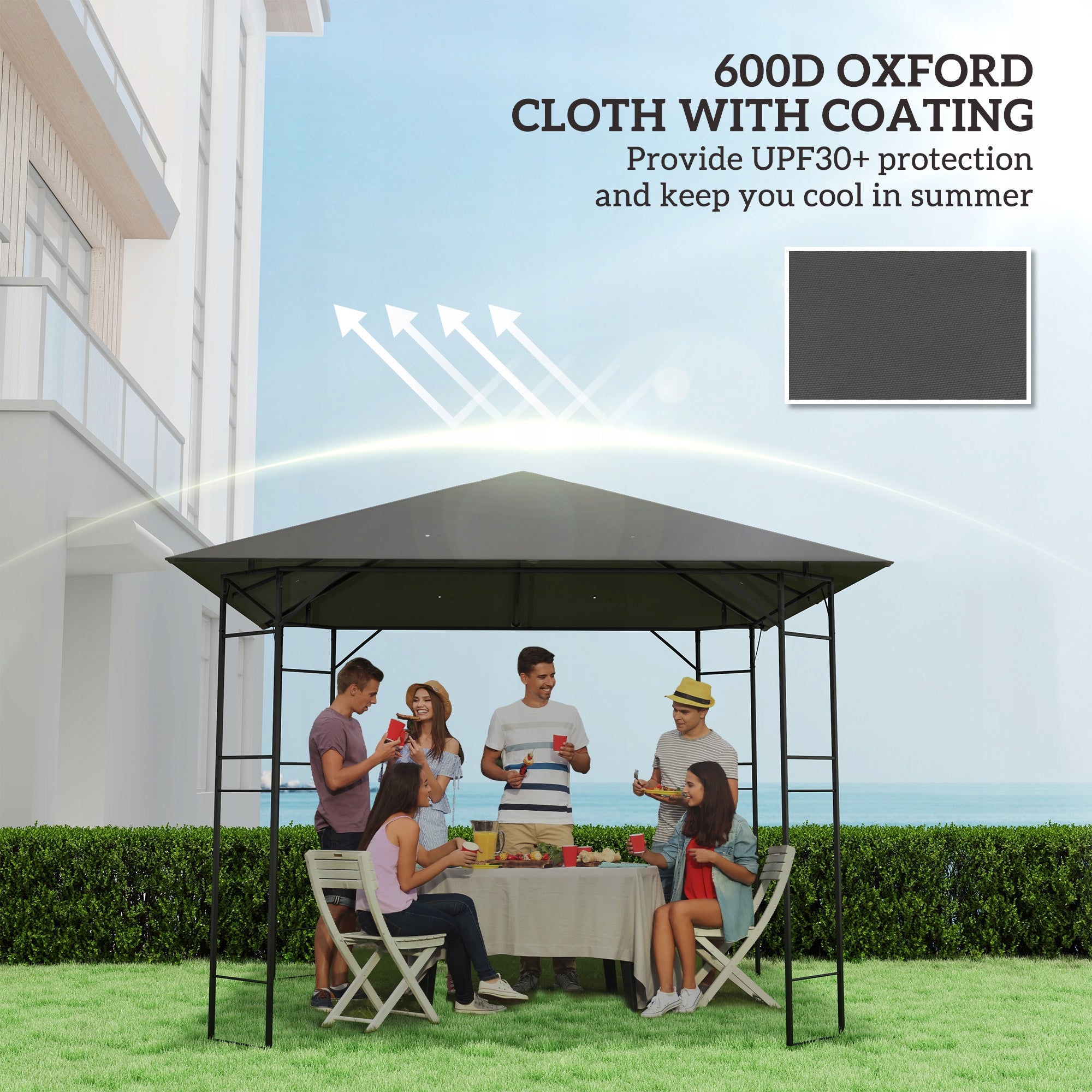 Outsunny replacement roof for pavilion 3 x 3 m waterproof pavilion roof Width 2.98 m