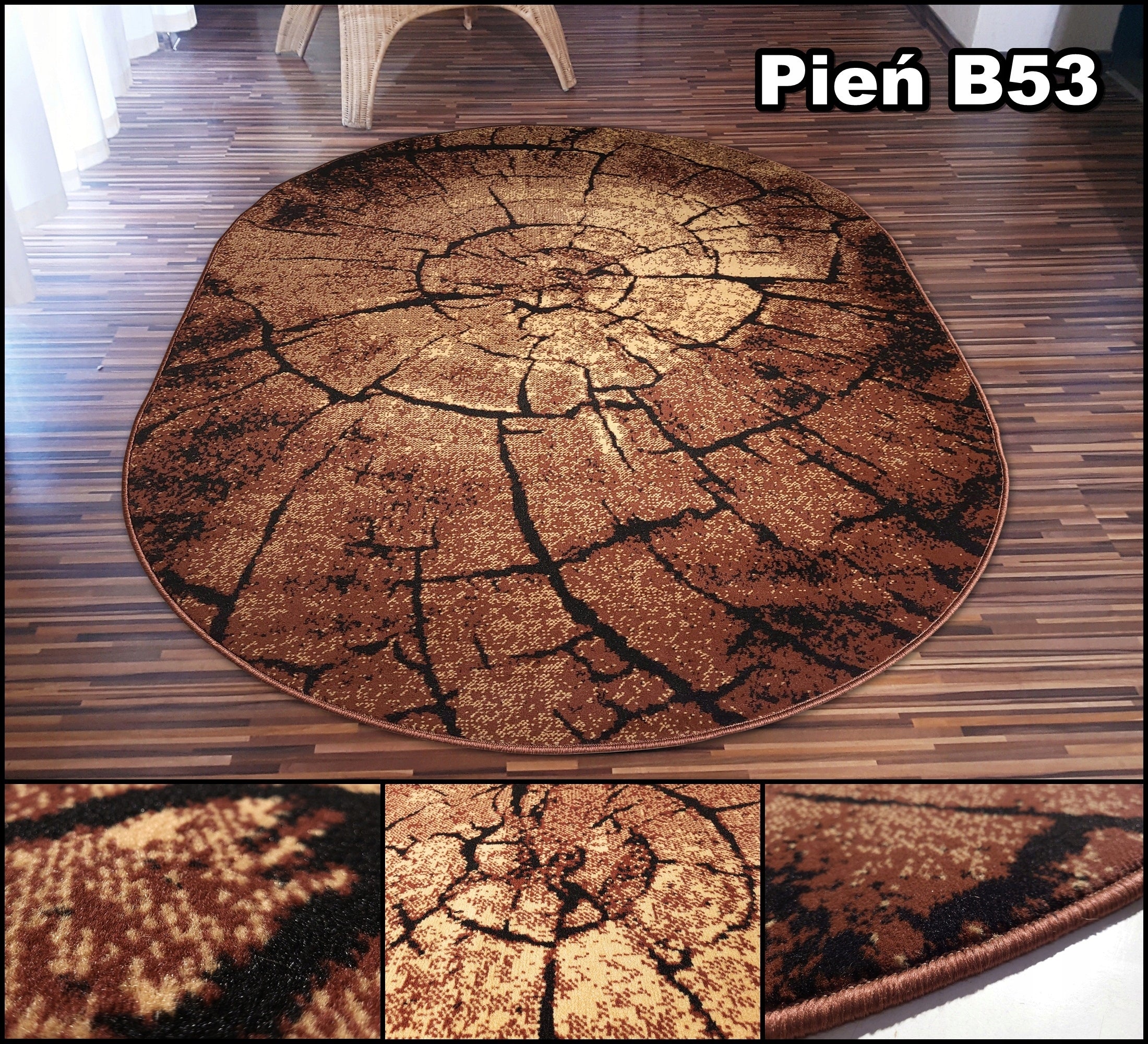 Oval Carpet 150x210 Real Room Alpha Shiraz Bcf BELGIUM -Mix patterns Thickness 10 mm