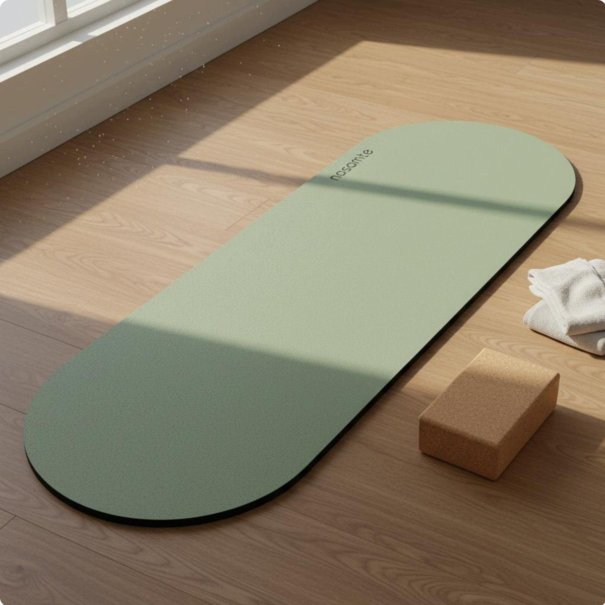 Oval Exercise Mat Long Lasting Exercise Mat Heavy Duty Green 80*180cm
