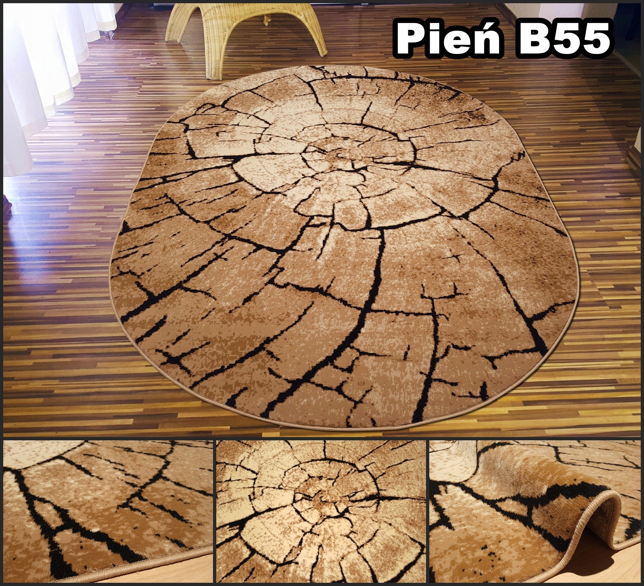 Oval rug 180x250 Fashionable woven alfa Bcf OVAL Brown beige Bordo - Assorted designs Product width 180 cm