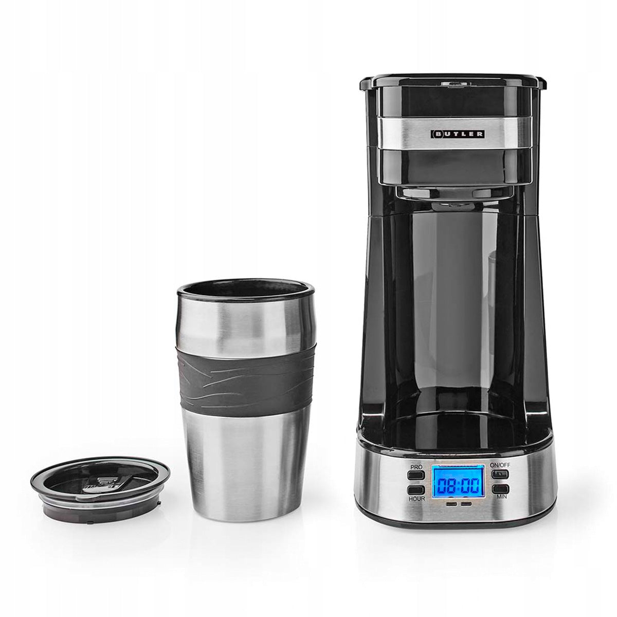 Overflow COFFEE MAKER Butler Timer with LCD Display Thermal Mug Brand Butler