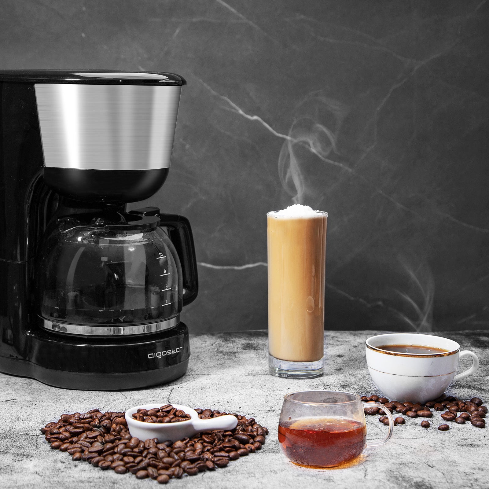 Overflow Coffee Maker Aigostar Chocolate 30HIK 1,25 l Black Packaging status original
