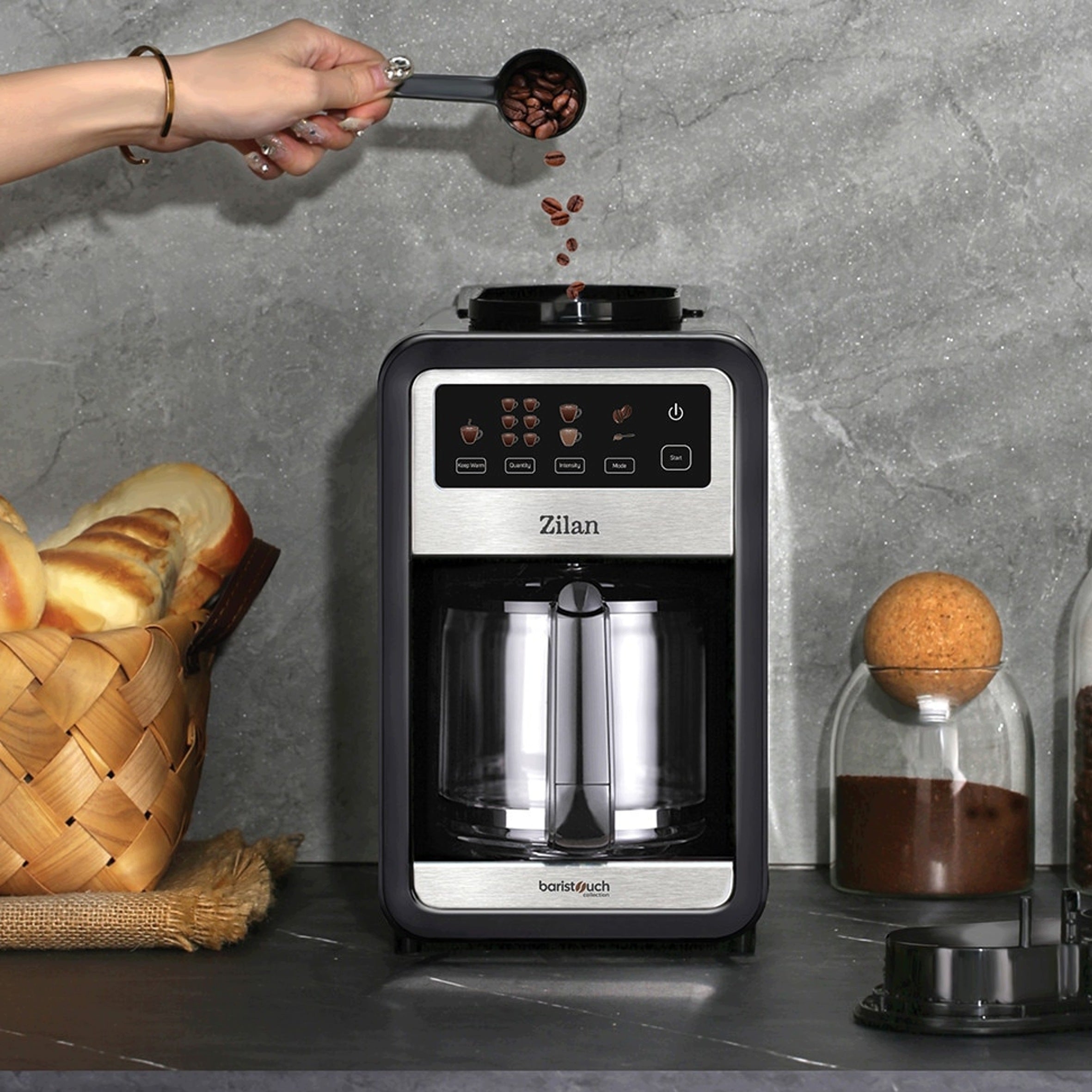Overflow coffee maker BarisTouch Extra 640W GRINDER 850ML Manufacturer code ZLN9001
