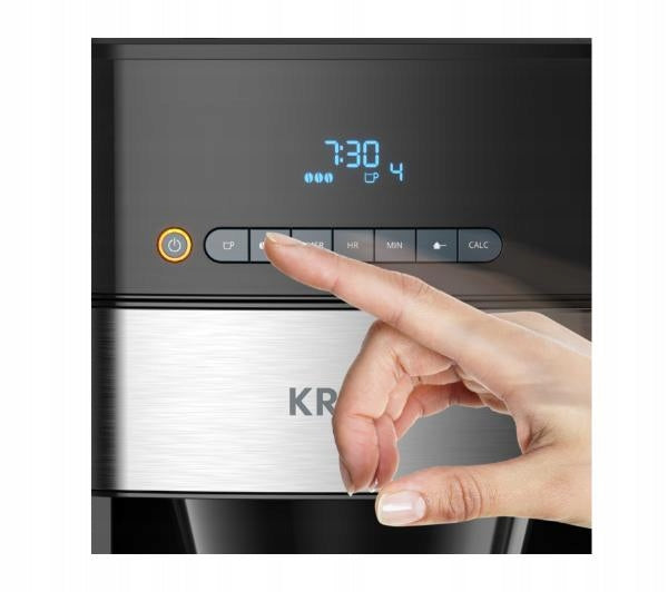 Overflow coffee maker Krups with built-in grinder KM832810 1,25 l black Packaging status original