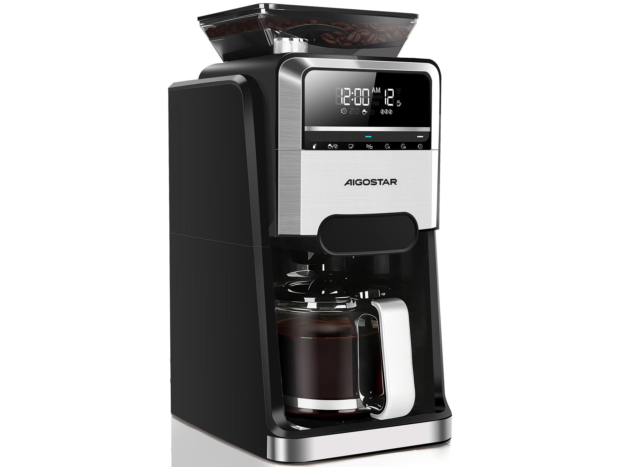 Overflow coffee maker with built-in heat grinder 1,5L 1520W timer 24h Packaging status original