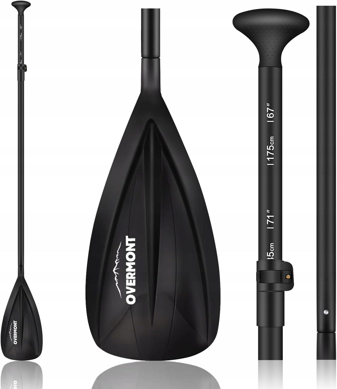 Overmont Aluminum Alloy Pagaj SUP Paddle 3-Piece Adjustable Paddle