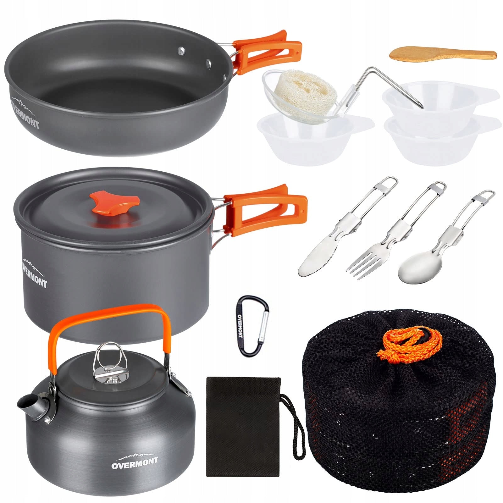 Overmont hiking set pot kettle pan