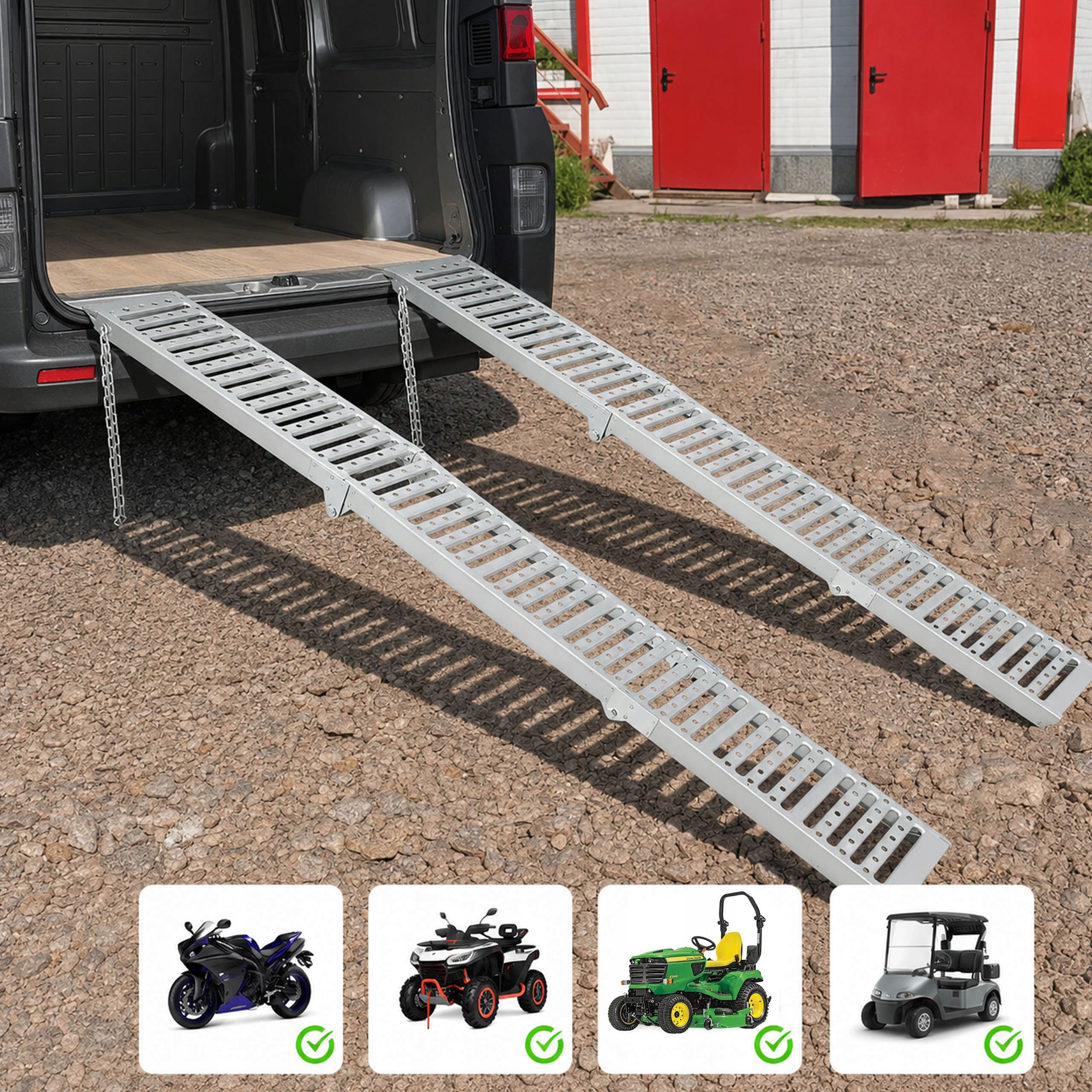 Overrun Ramps Steel Folding Overruns Loading Rails Motor Quad ATV Brand Stoner