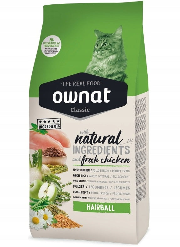 Ownat Cat Hairball 4kg Detaching Dry Cat Food