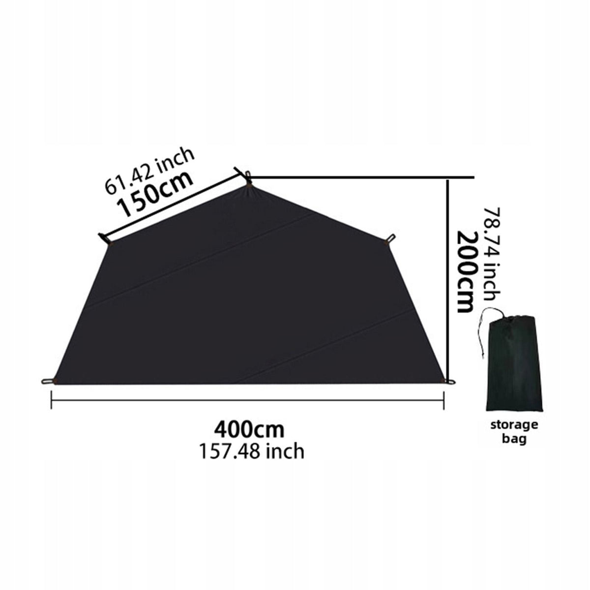 Oxford Cloth Tent Footprint Rainproof Lightweight Sun Protection Tent 320cm Packaging status original