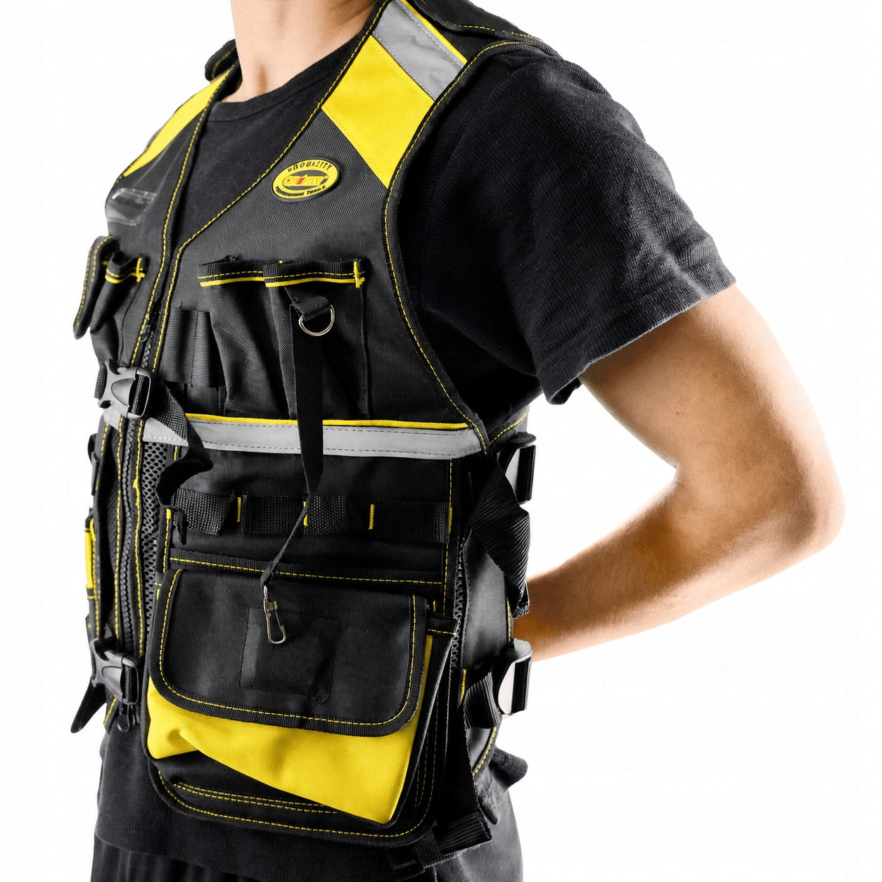 Oxford Reflective Work Tool Vest with Pockets Yellow-Black Manufacturer code CM-PFB-05.0001