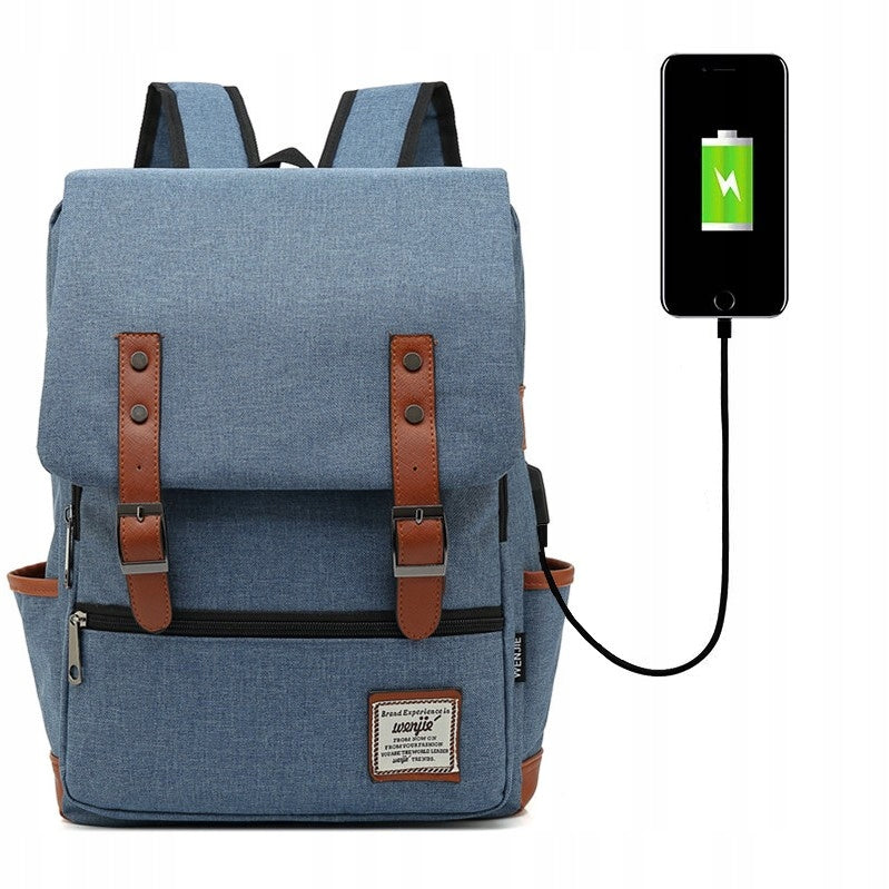 Oxford School Laptop Backpack 15 Jeans USB
