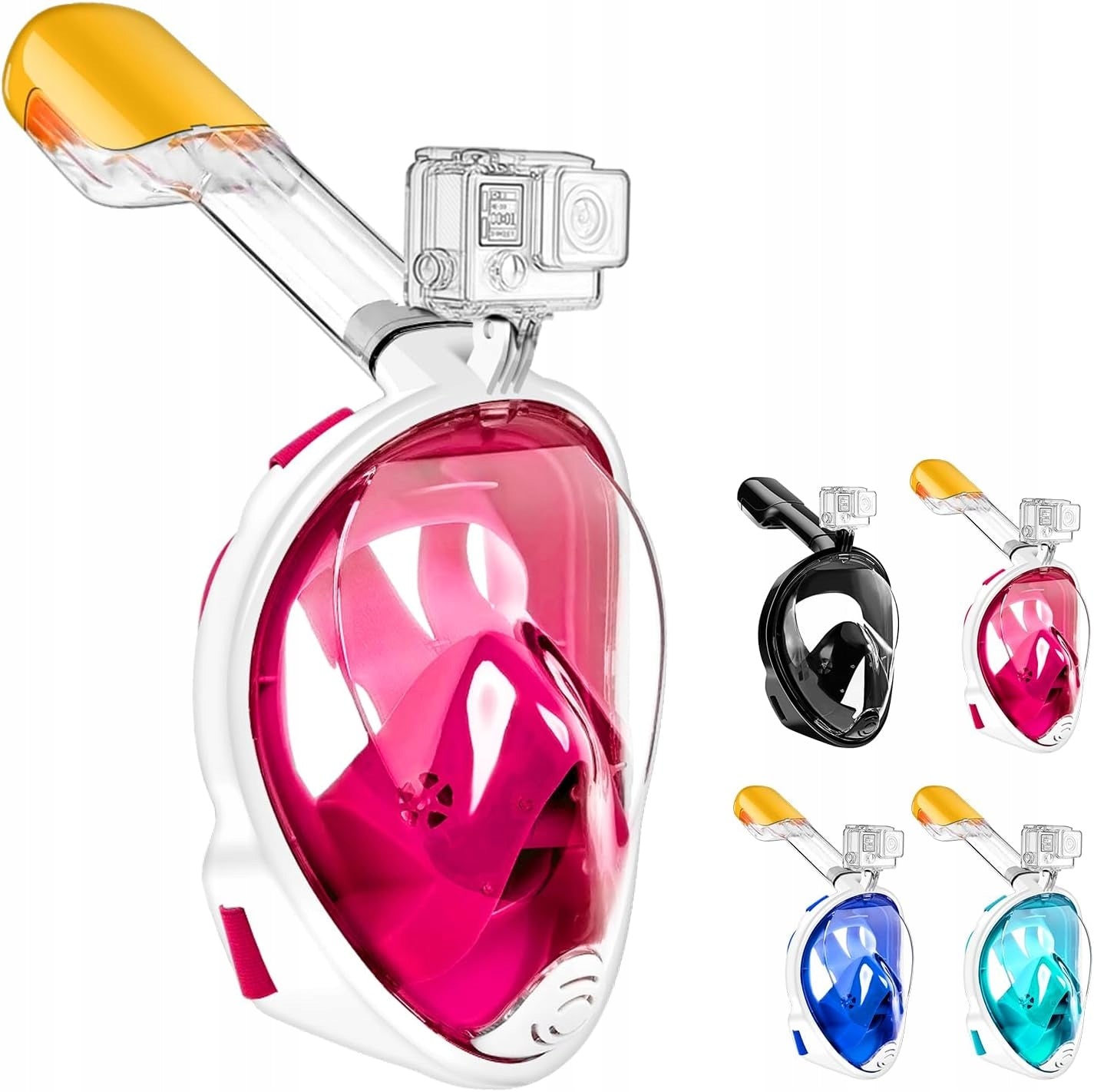 P/04 HINATAA Full face diving mask 180° S-M - white and pink /4