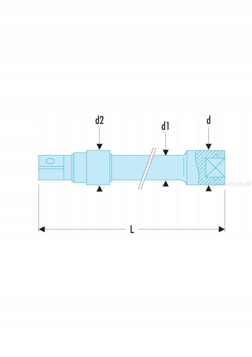 P.217 - 1/2" STANDARD EXTENSION CABLE, 500 MM, FACOM, FV Brand Facom