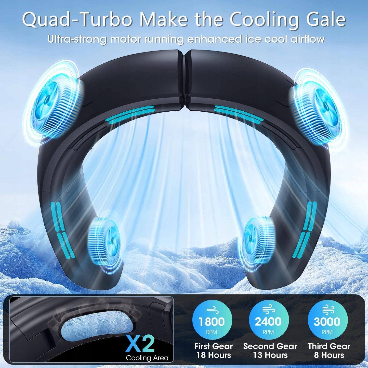 P/22 Fan Neck Fan Turbo 6000 mAh Portable Adjustable 360° Model 26745211