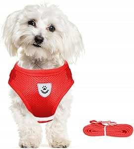 P/54 Cat Dog Harness with Reflective Lanyard Adjustable Red XL