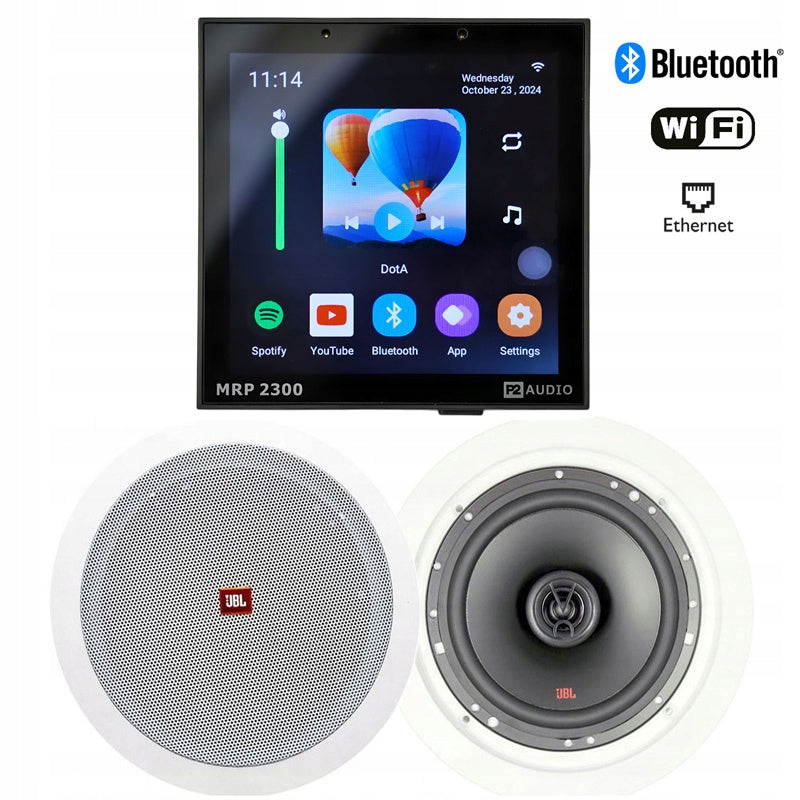 P2 AUDIO FLUSH MOUNT RADIO INTERNET WIFI BT + SPEAKERS JBL 40W